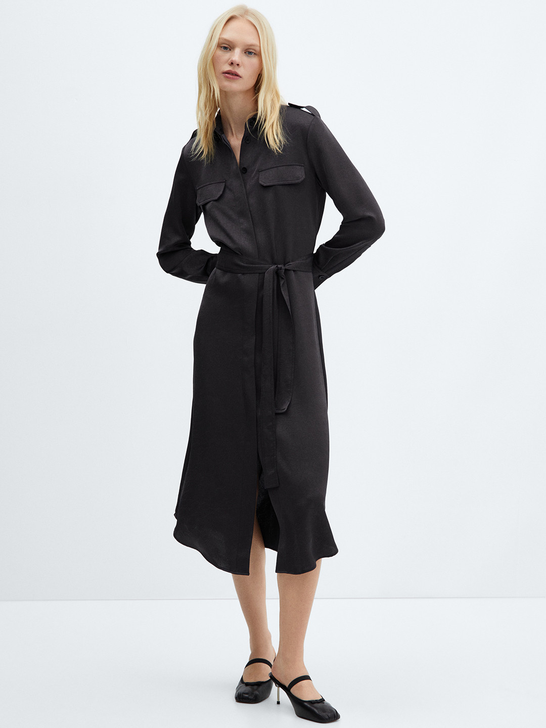 MANGO Shirt Midi Dress