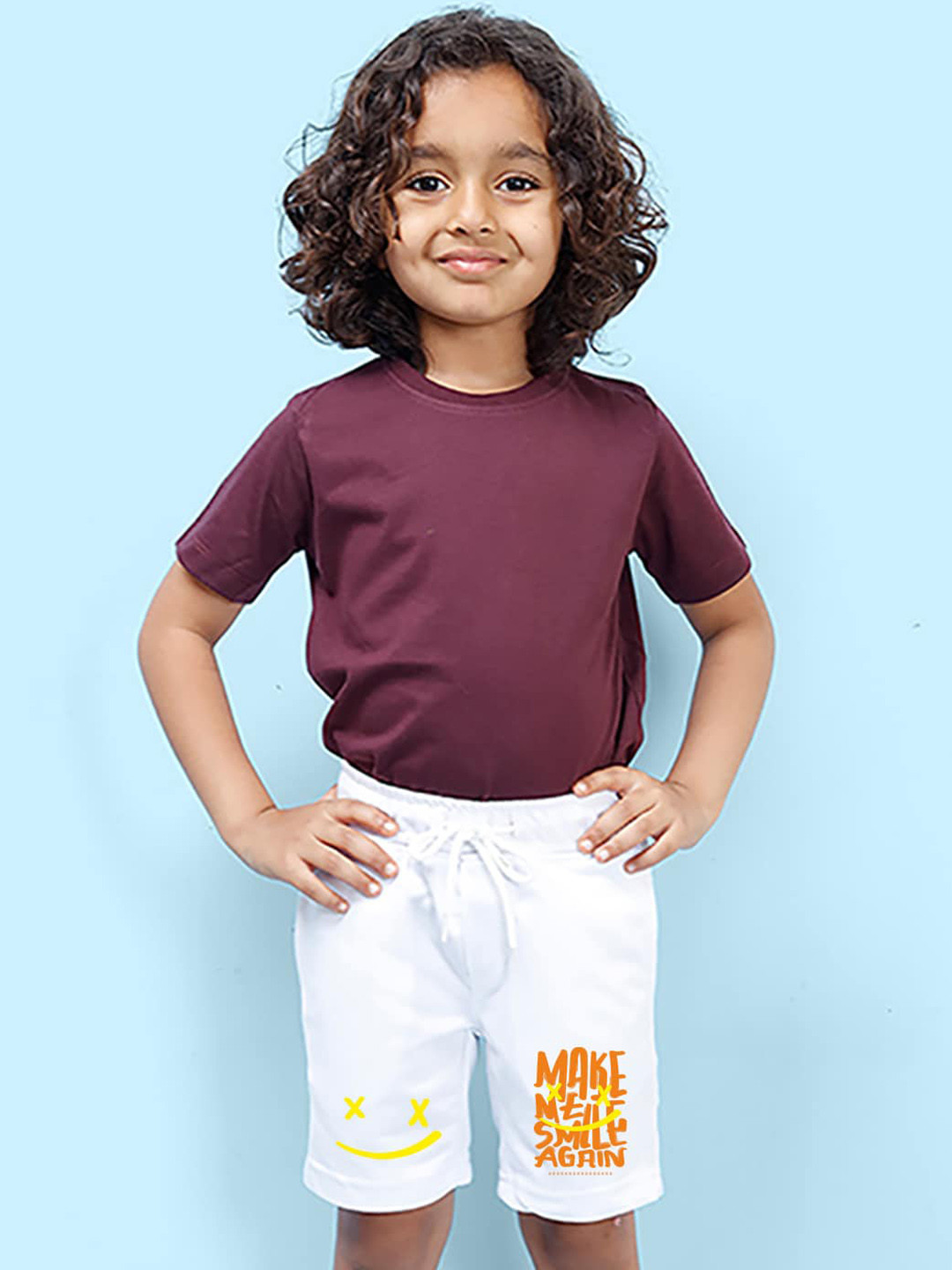 NUSYL Boys Marshmello Printed Cotton Shorts