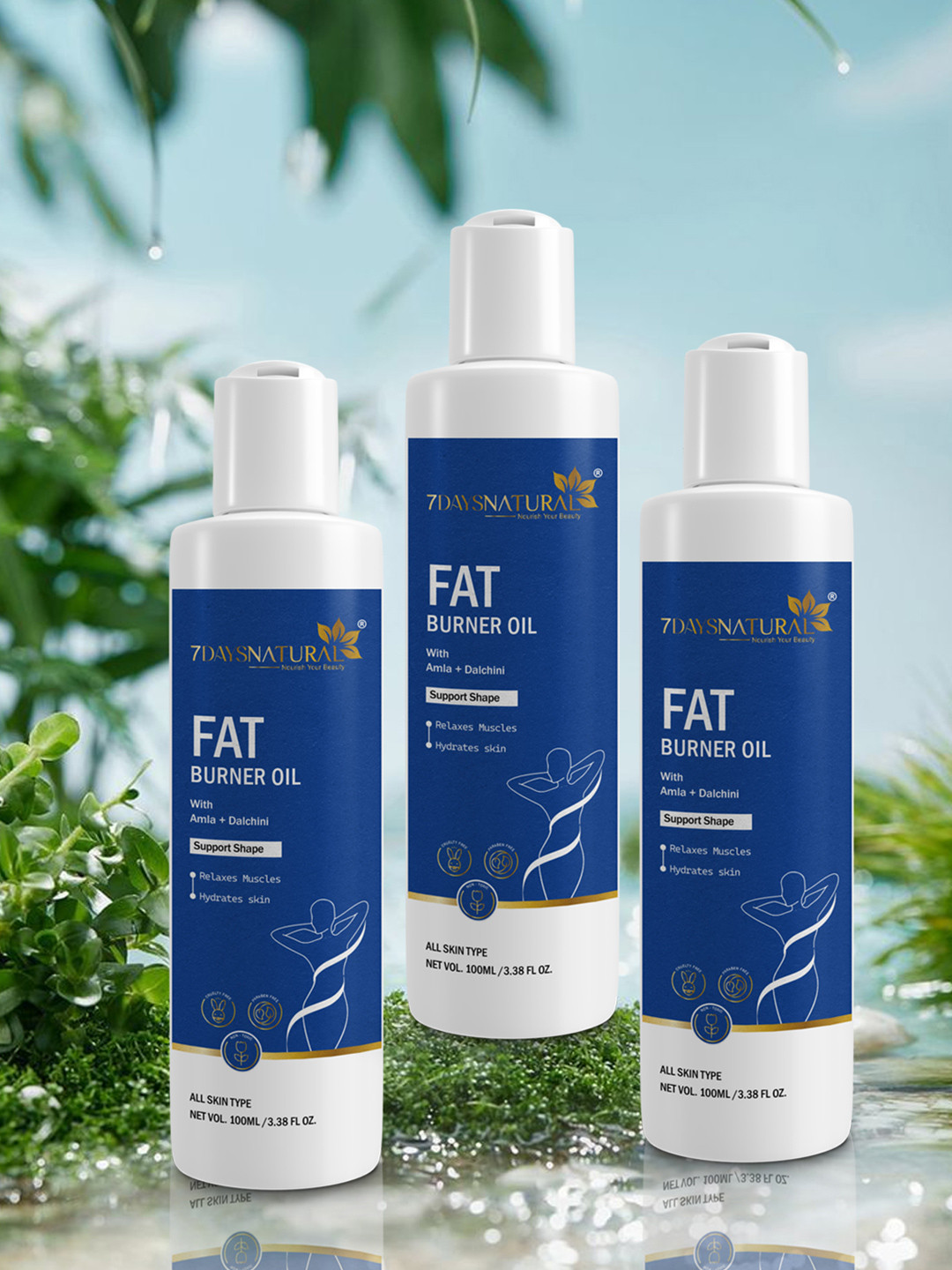 7DAYSNATURAL Set Of 2 Feel Of Nature Anti-Cellulite Slim-Trim Oil With Amla - 100ml Each