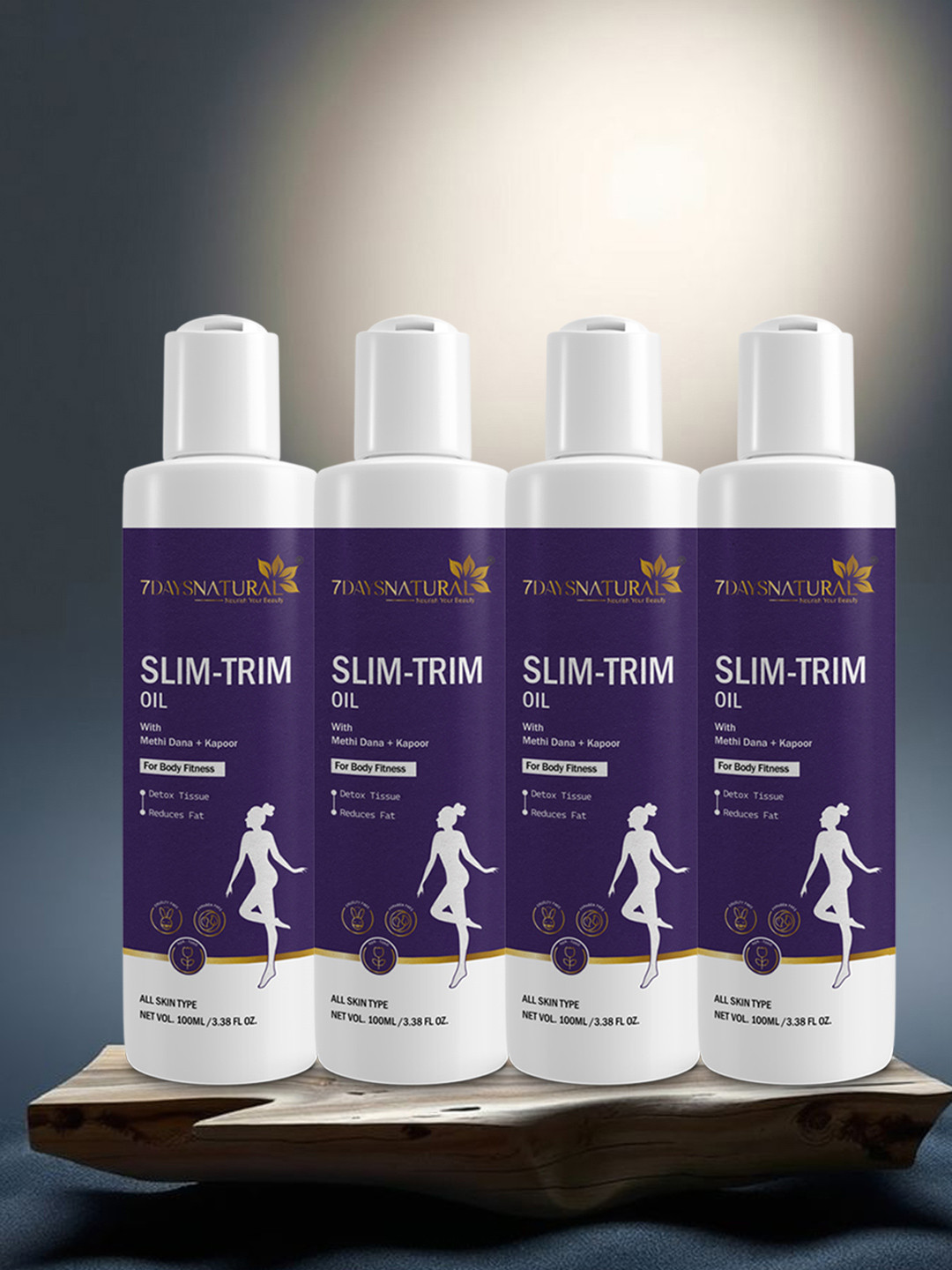 7DAYSNATURAL Unisex Feel Of Nature Set Of 4 Anti-Cellulite Slim-Trim Oil For - 100ml Each