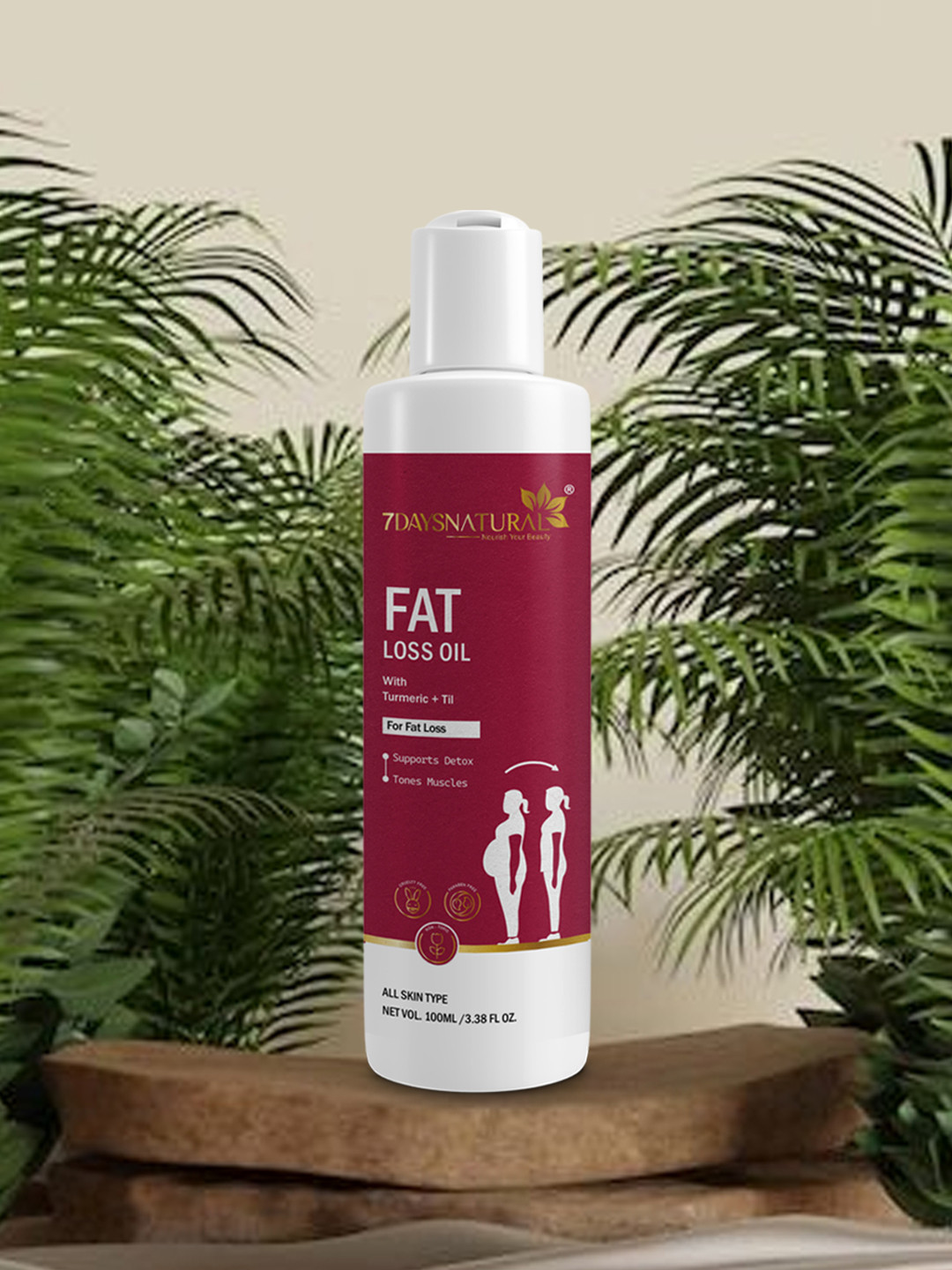 7DAYSNATURAL Feel Of Nature Anti-Cellulite Tones Skin Fat Loss Oil - 100ml