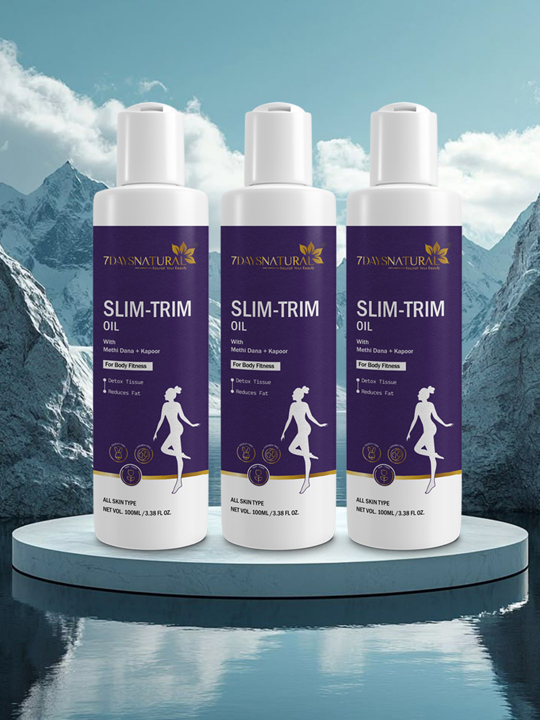 7DAYSNATURAL Feel Of Nature Set Of 3 Anti-Cellulite Slim-Trim Oil - 100ml Each