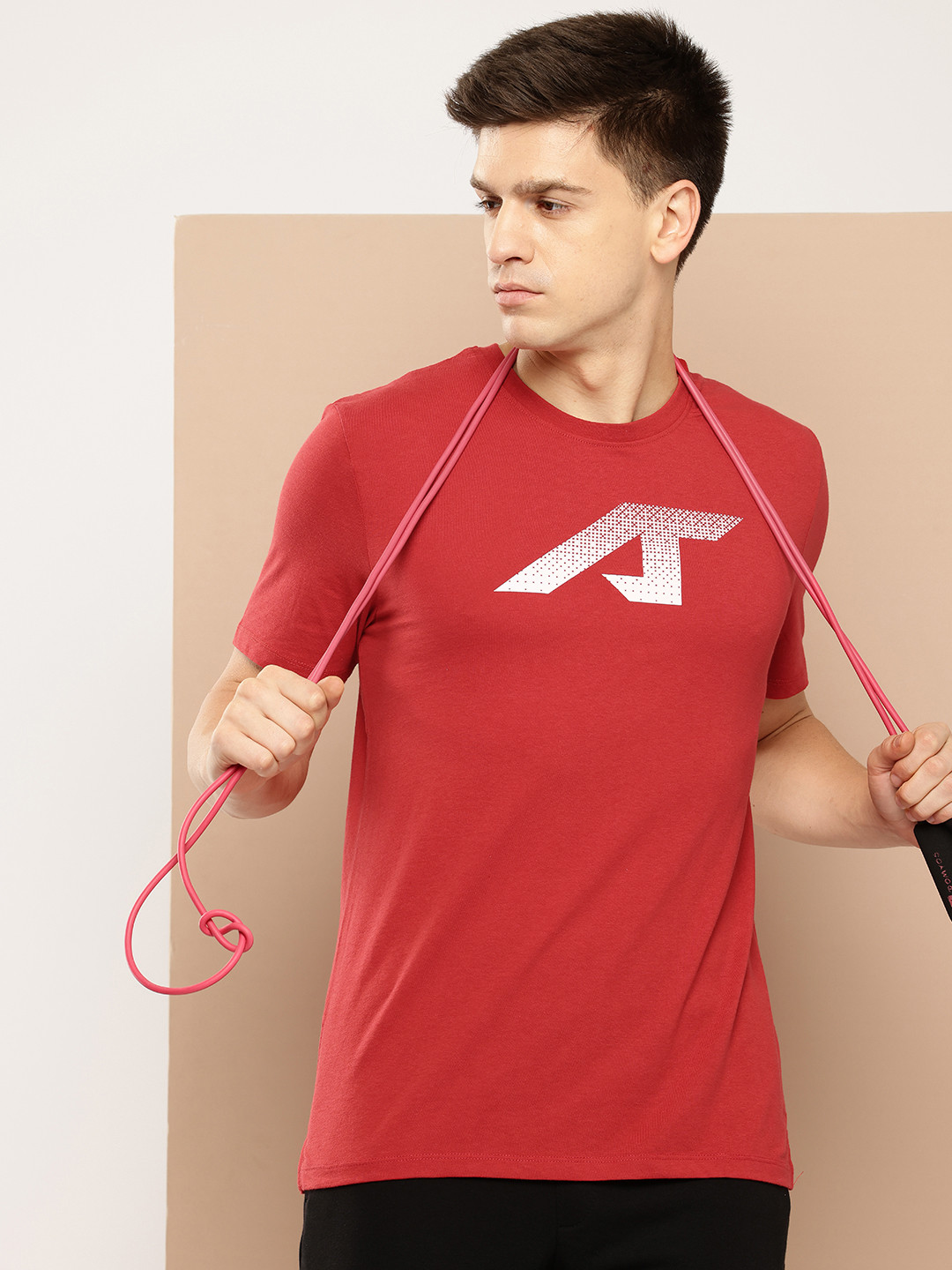 Alcis Typography Printed Soft-Touch Sports T-shirt