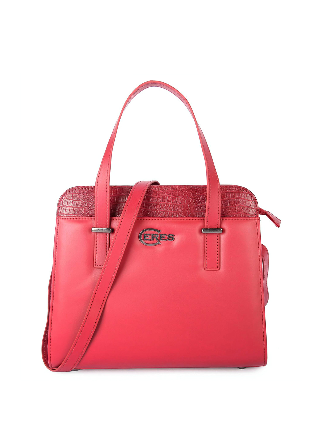 CERES Set of 2 Leather Structured Handheld Bag & Sling Bag