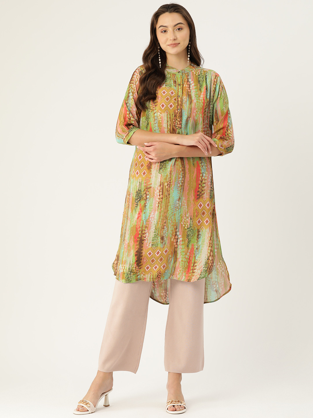 Monte Carlo High-Low Hem Printed Kurta