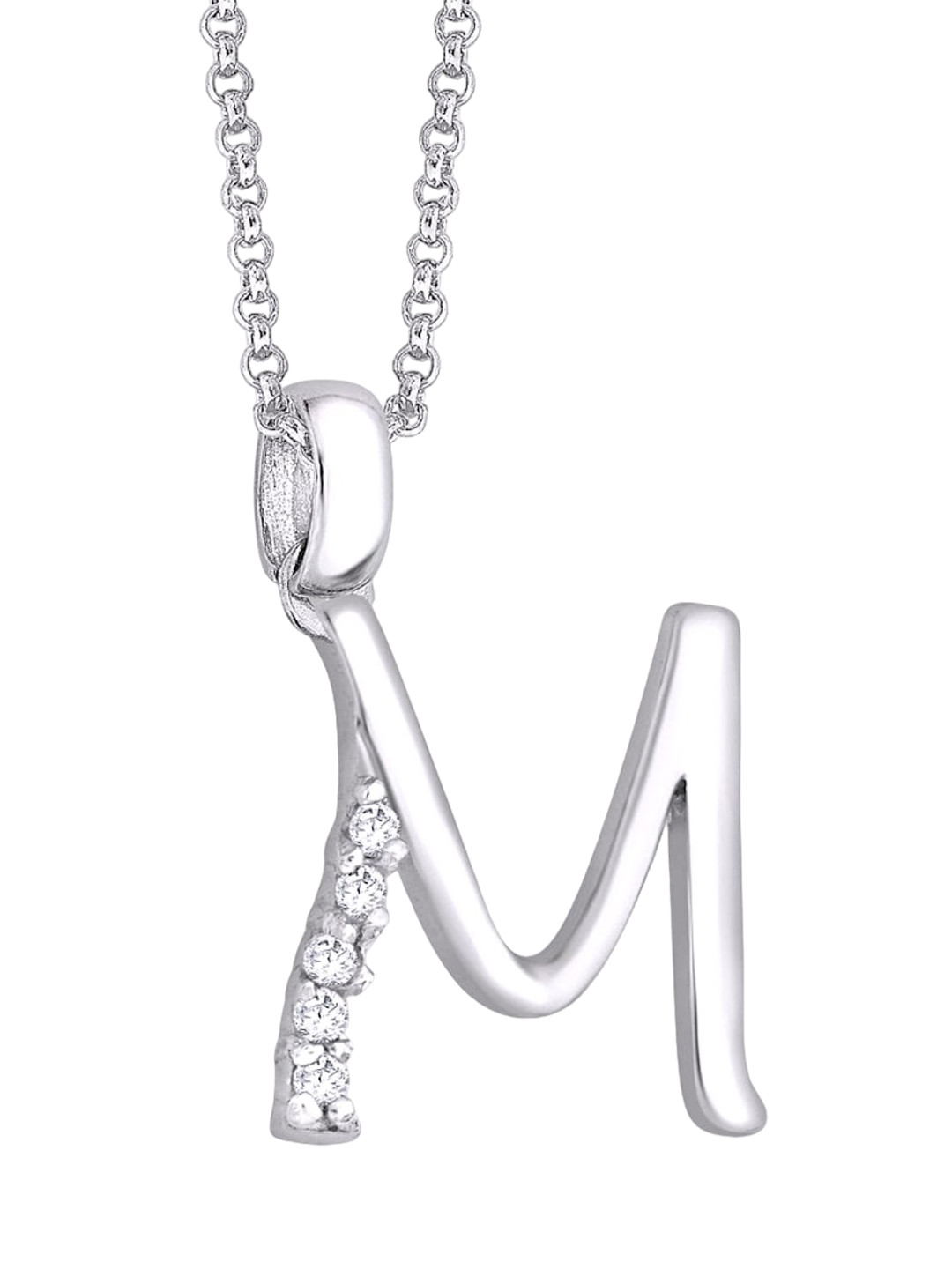 Taraash Sterling Silver Contemporary M Cubic Zirconia Pendant