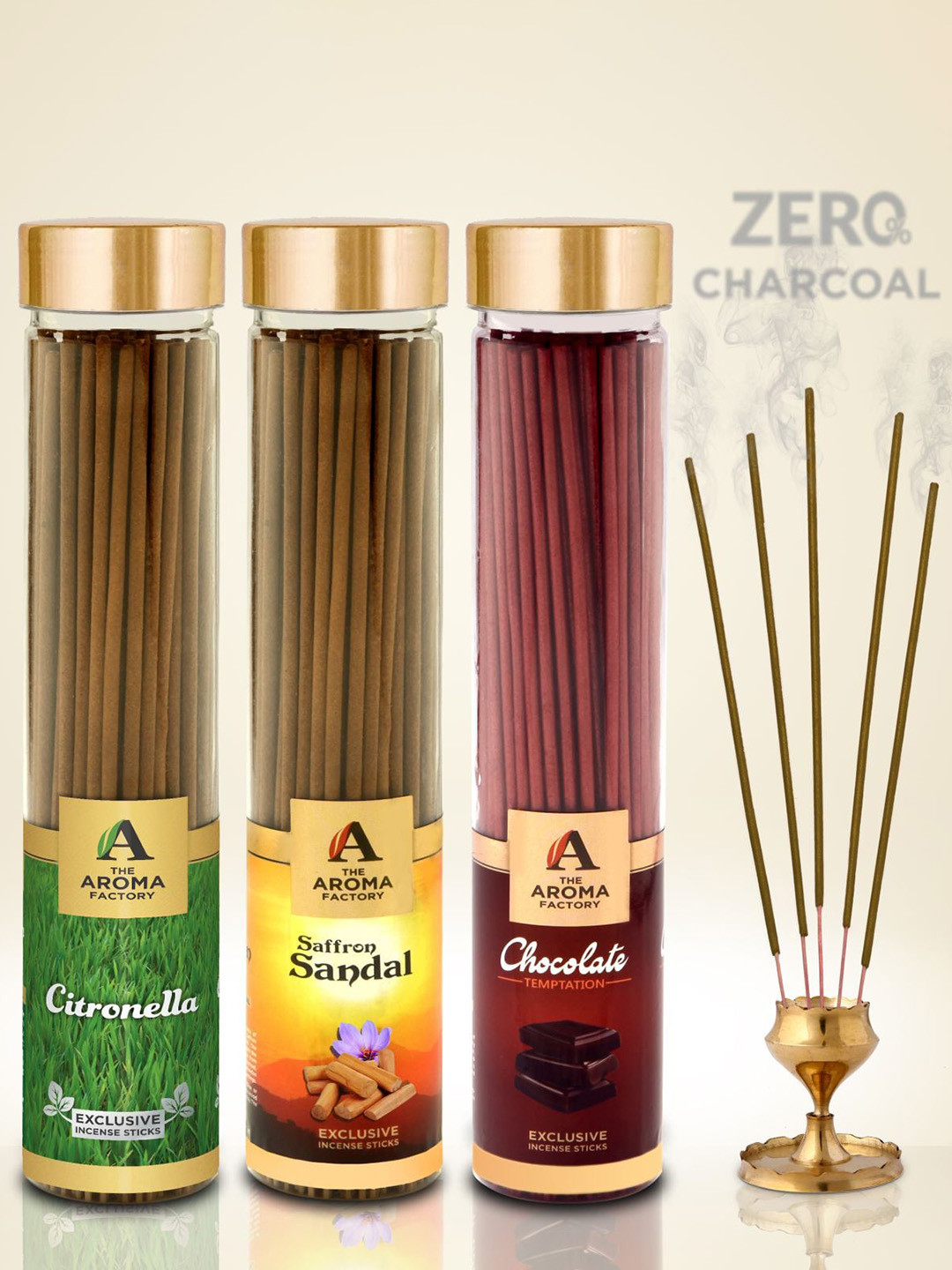 The Aroma Factory 3-Pcs Brown & Red Incense Sticks