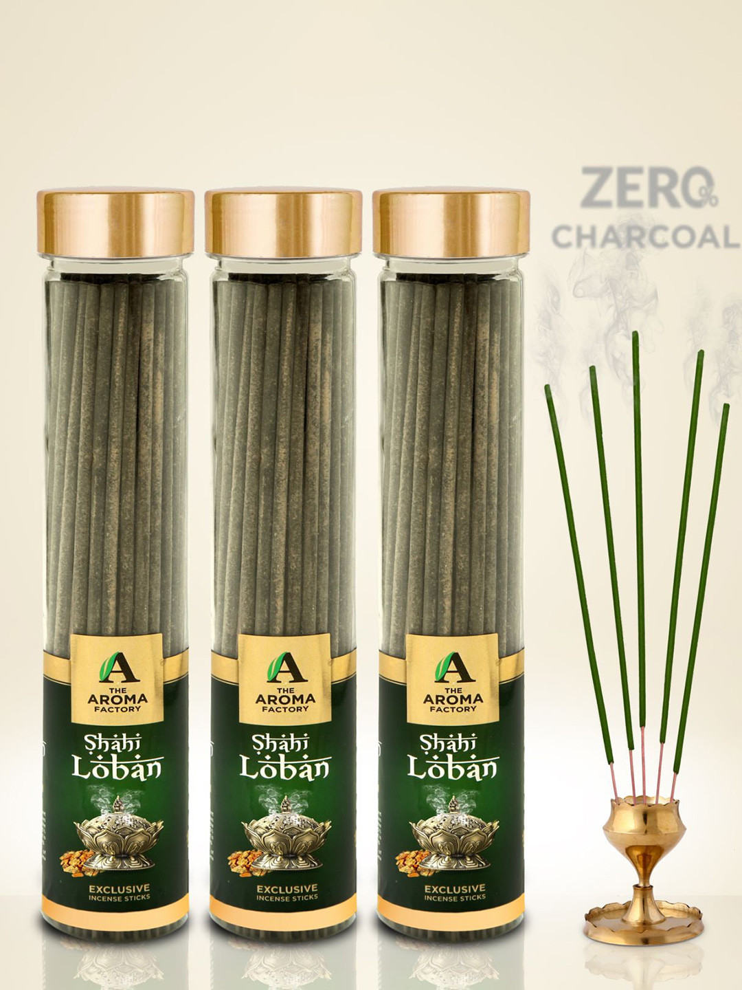 The Aroma Factory 3-Pcs Green Shahi Loban Incense Sticks