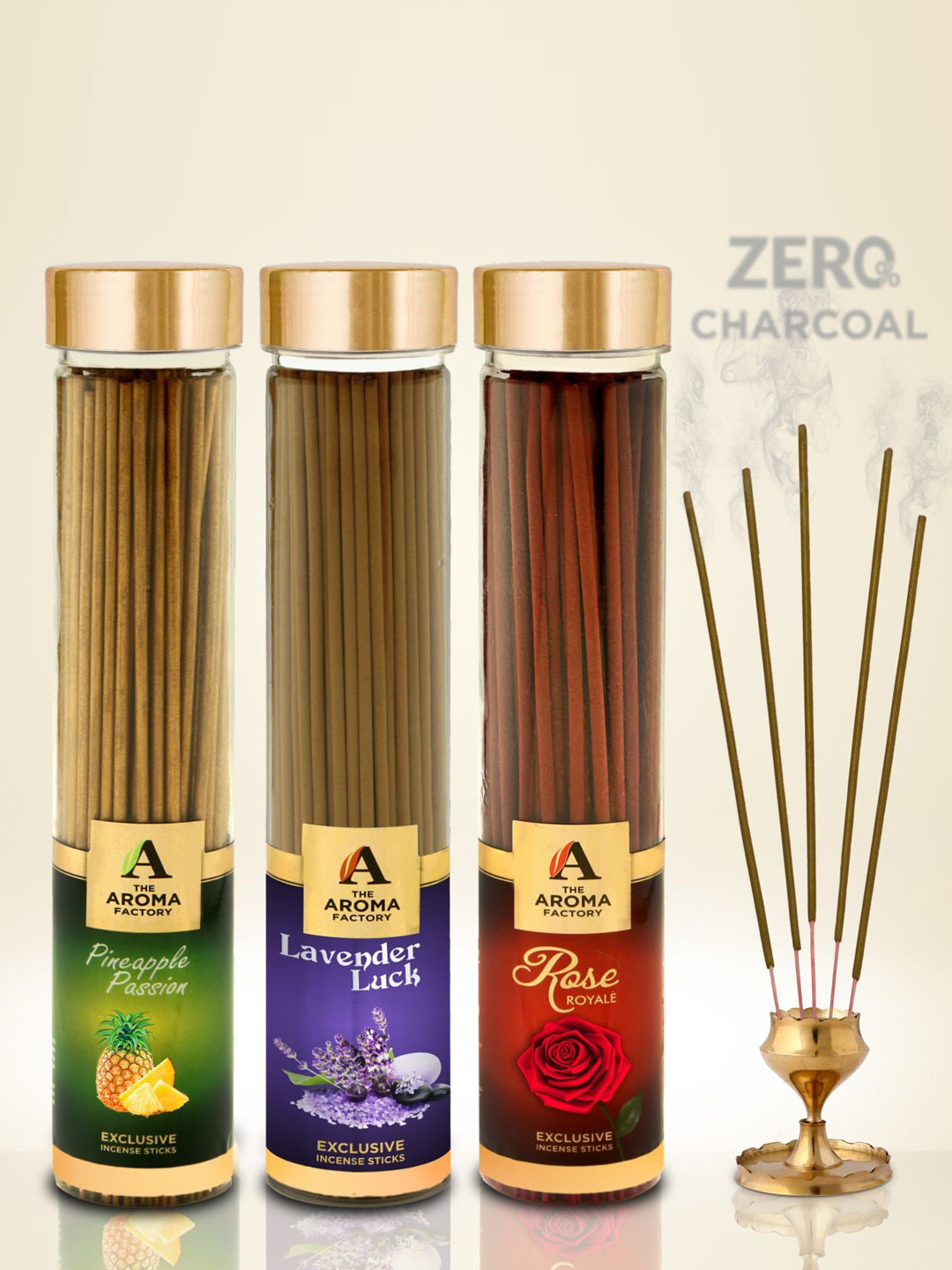 The Aroma Factory 3-Pcs Brown & Red Incense Sticks