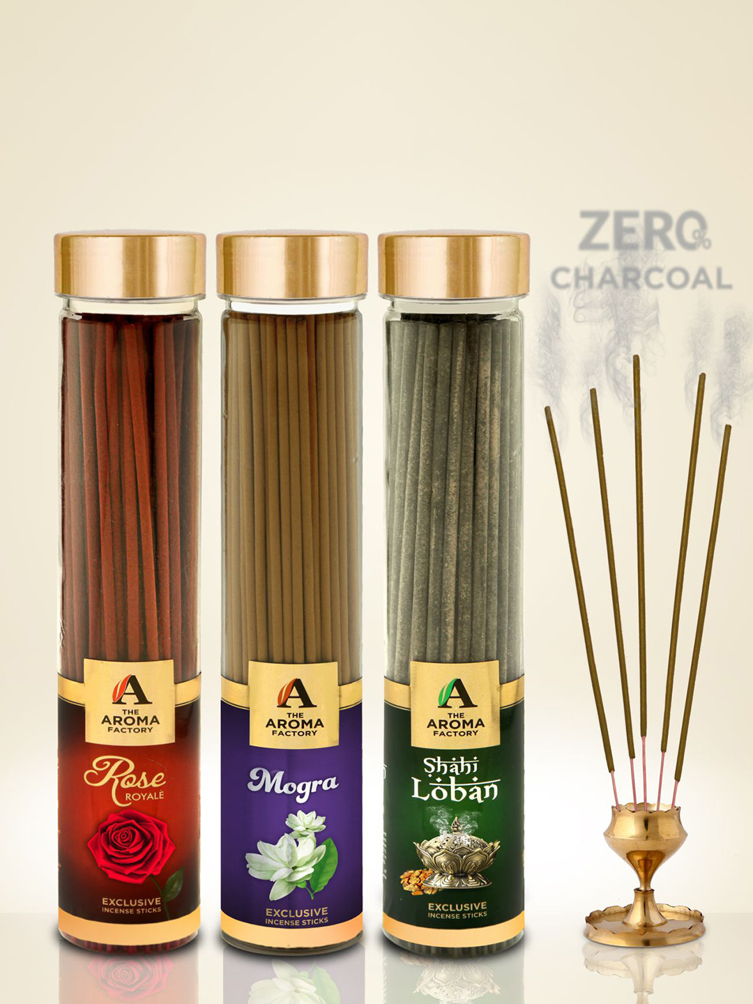 The Aroma Factory 3 Pieces Green & Red Wooden Agarbatti