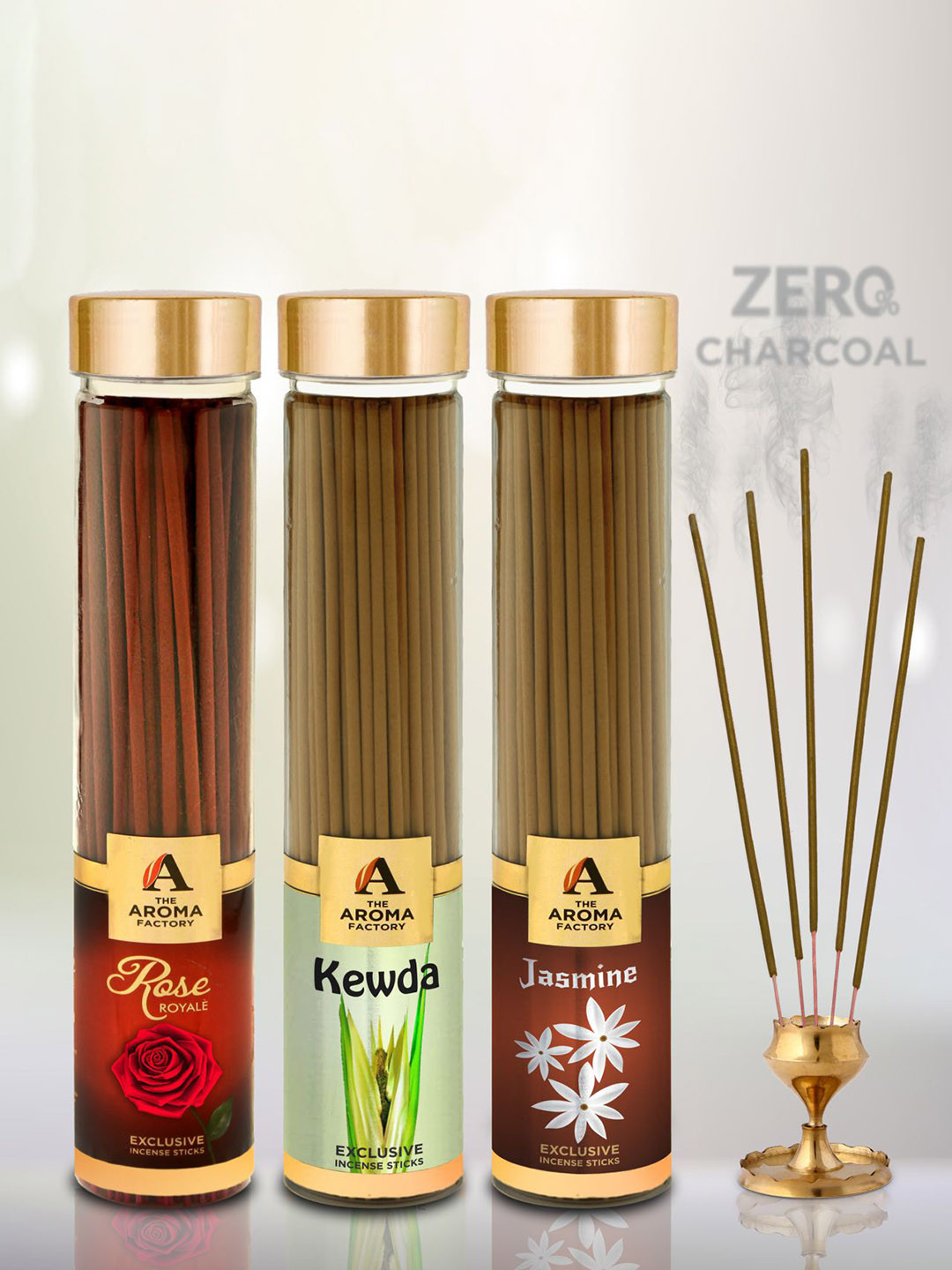 The Aroma Factory Brown & Red 3 Pieces Wooden Fragrance Incense Sticks