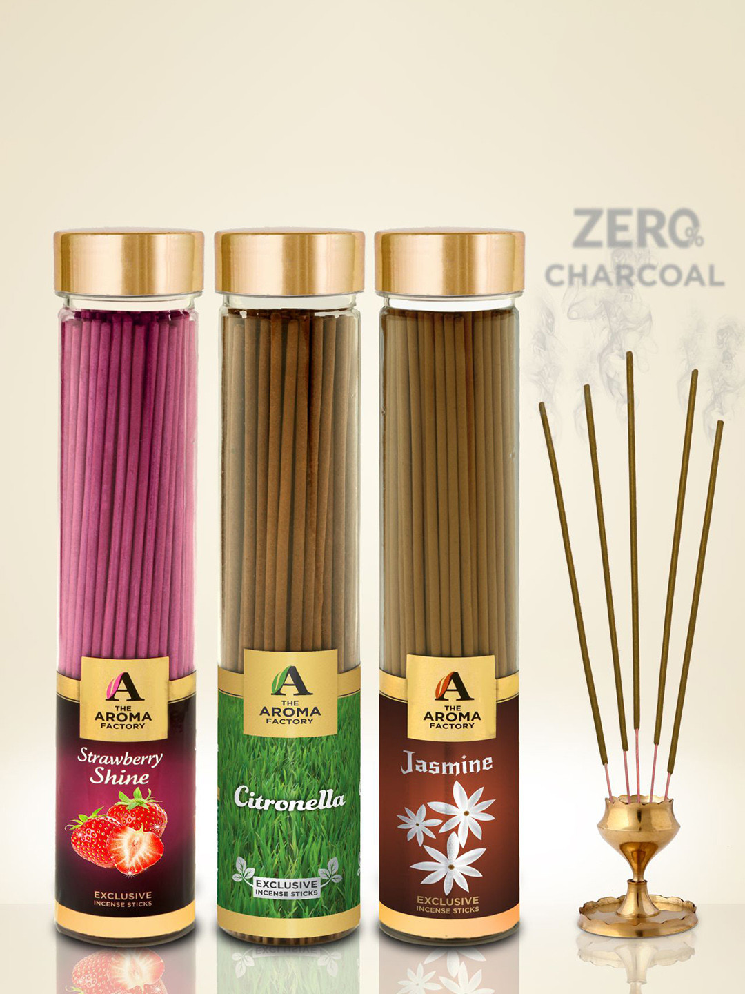 The Aroma Factory Magenta & Brown 3 Pieces Fragrance Wooden Incense Sticks