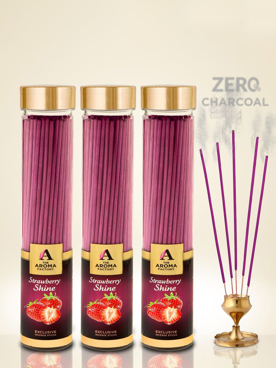 The Aroma Factory Pink 3 Pieces Wooden Strawberry Fragrance Incense Sticks