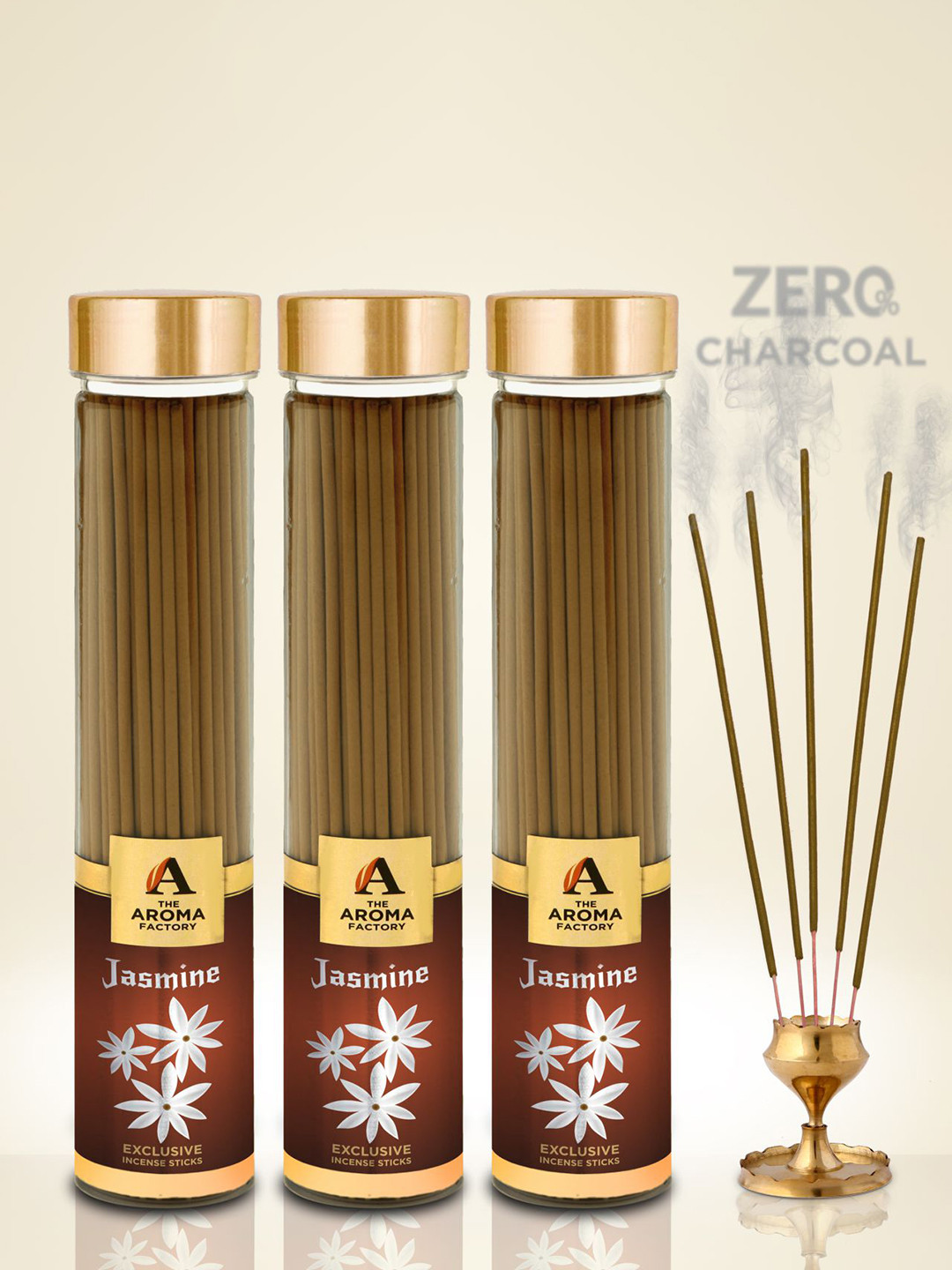 The Aroma Factory Green 3 Pieces Jasmine Incense Sticks Agarbattis
