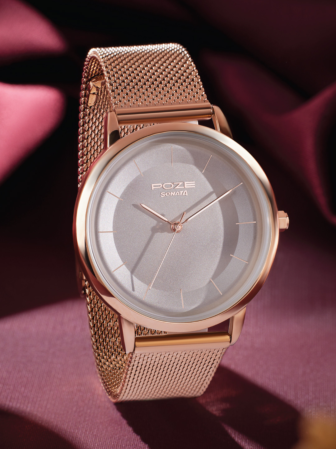 Sonata Poze Women Dial & Bracelet Style Straps Analogue Watch SP80062WM01W