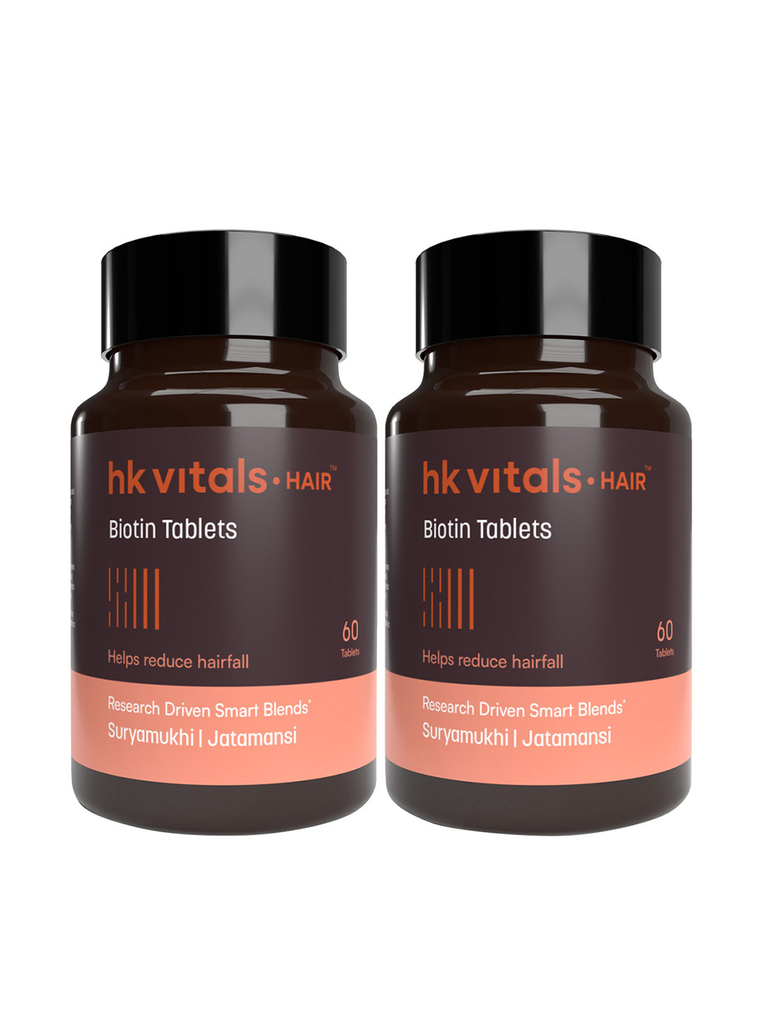 HK VITALS Set Of 2 Biotin Tablet For Strong Thick & Shiny Hairs - 60 Tablets Each
