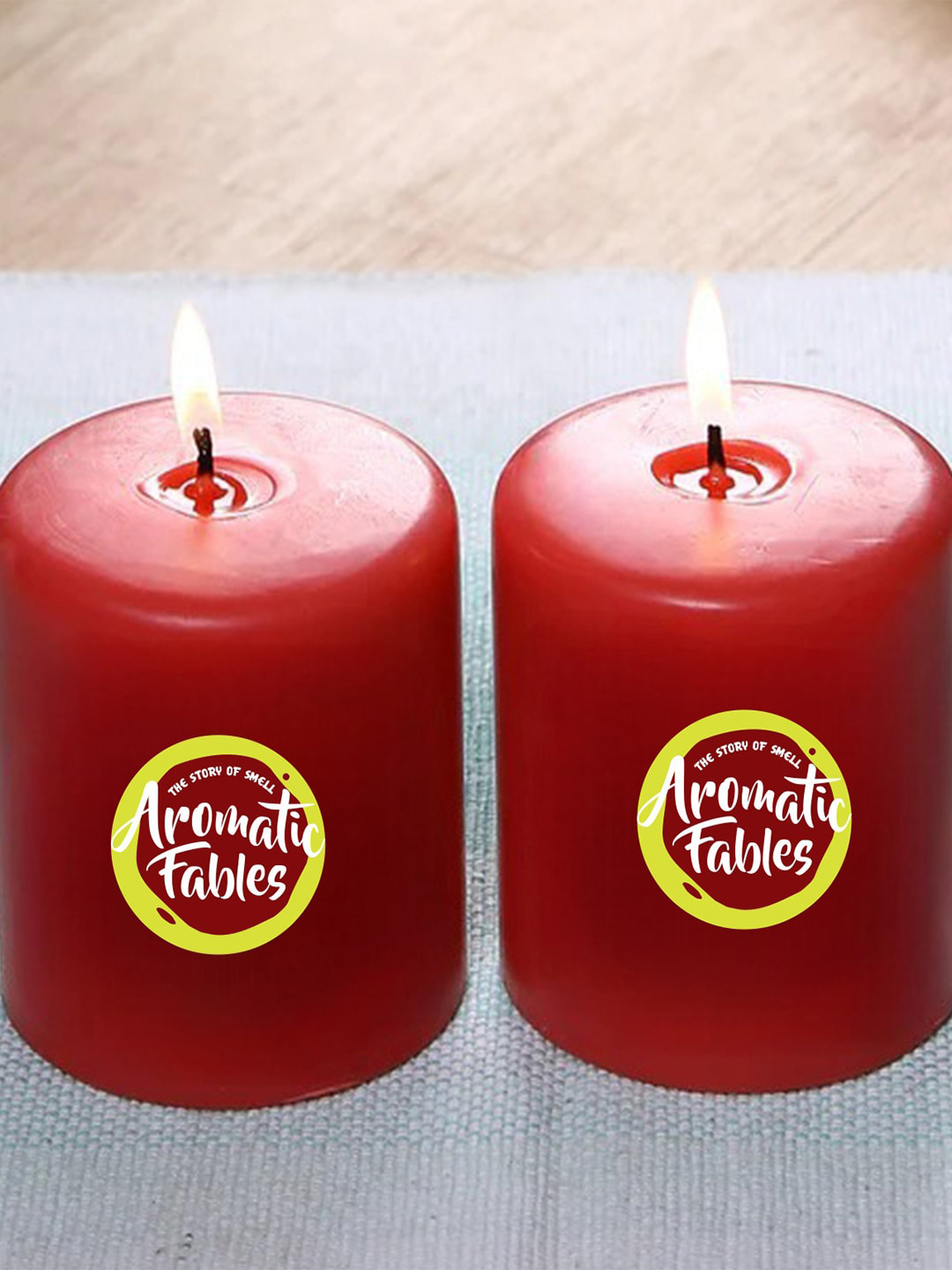 Aromatic Fables Crimson Harmony 2Pcs 1 Wick Scented Solid Round Regular Pillar Candles