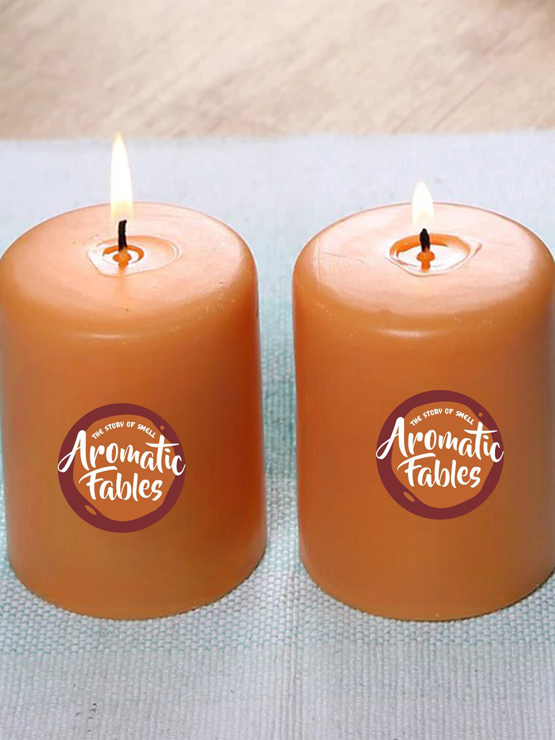 Aromatic Fables Tangerine Dreams 2Pcs 1 Wick Scented Solid Round Regular Pillar Candles