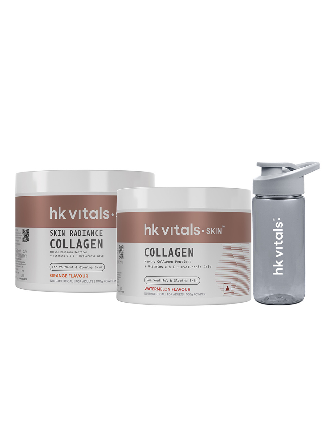 HK VITALS Set Of 2 Skin Radiance Collagen Powder With Sipper - Orange & Watermelon - 100g