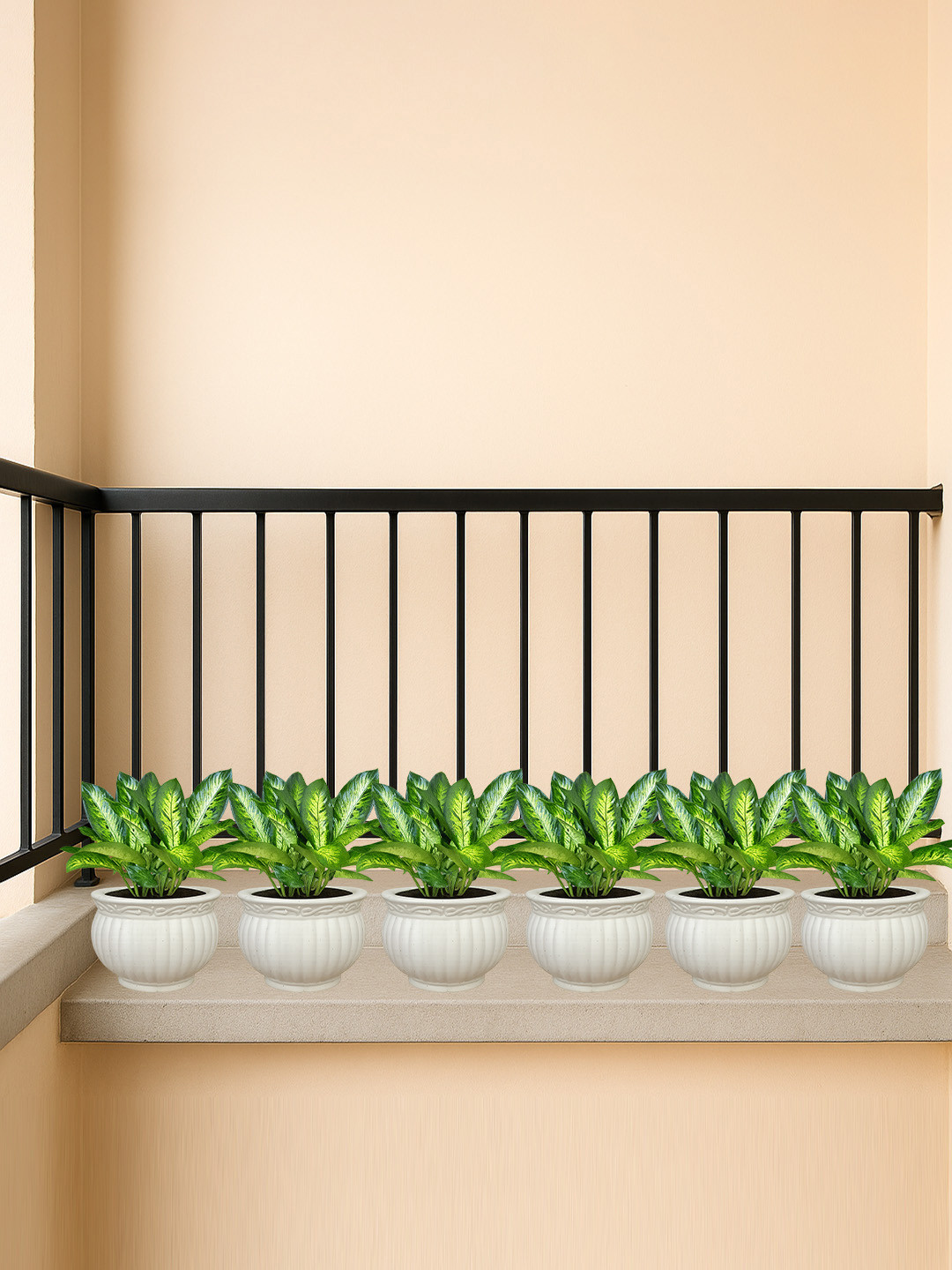 Kuber Industries 6 Pcs Flower Planter Pot for Indoor Outdoor Garden Balcony 6 Inch