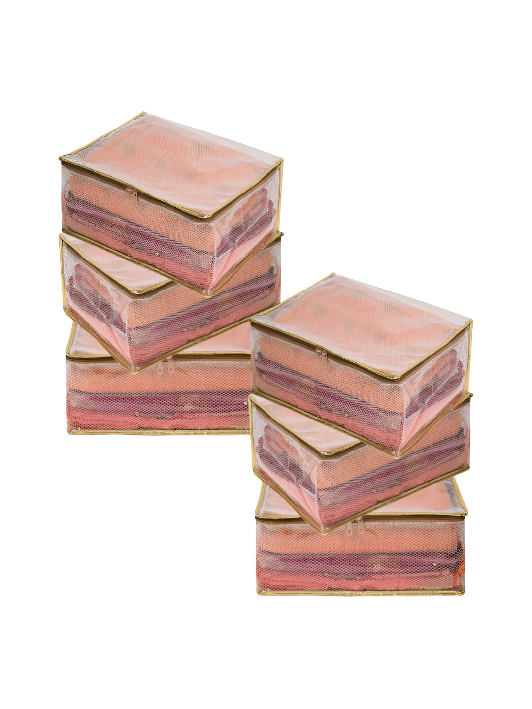 Kuber Industries Transparent 6 Pieces Sweater Bag Organisers