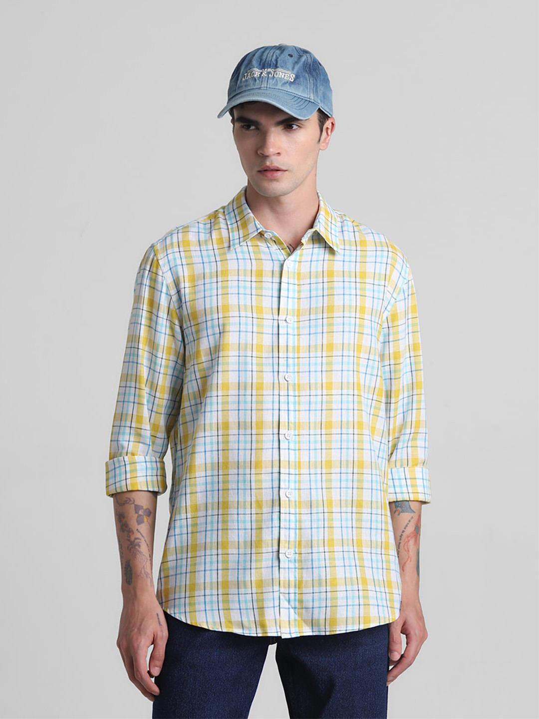 Jack & Jones Gingham Checked Long Sleeves Casual Shirt