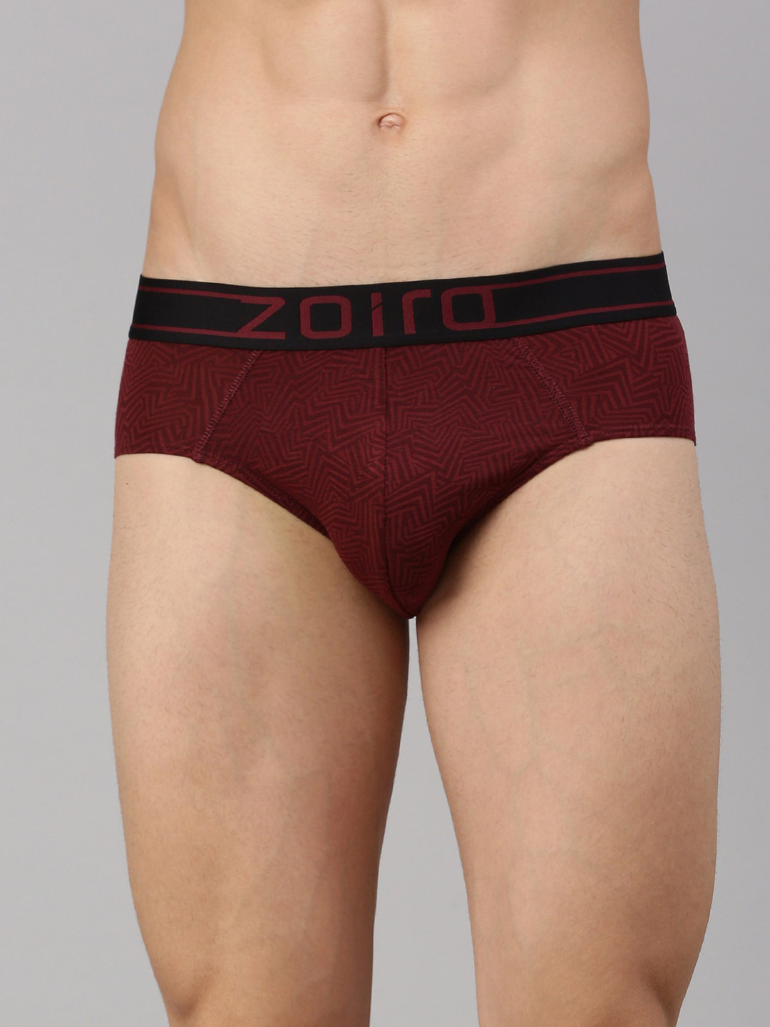 Zoiro Geometric Printed Four Way Stretch Basic Briefs ZO-BRI-MODALSOFT2431-QM-S