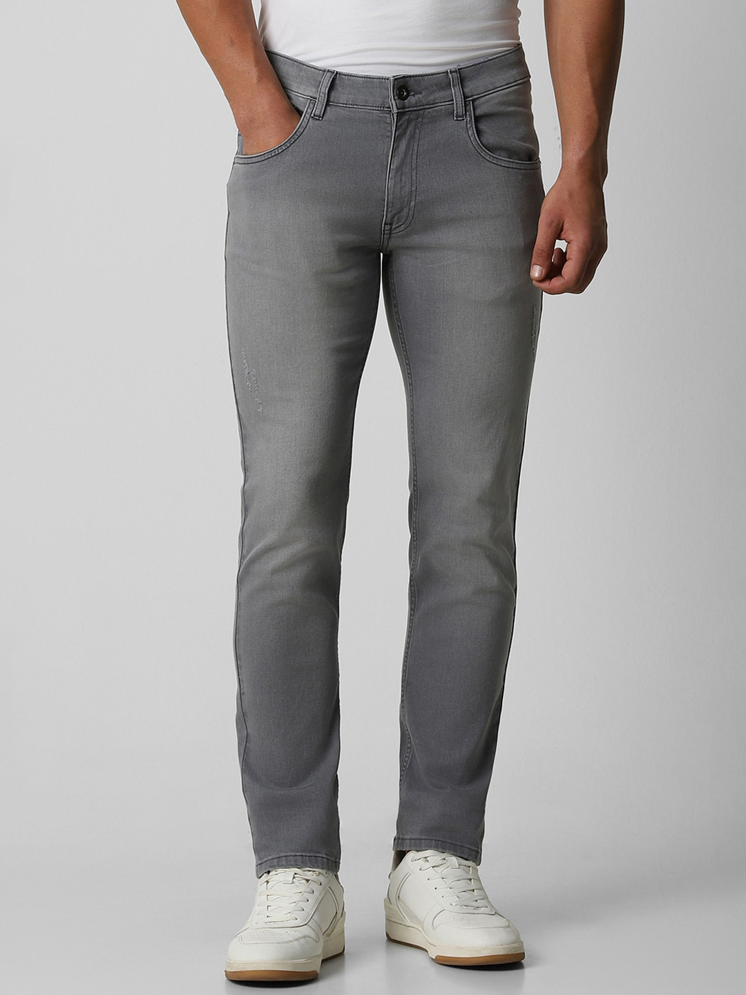 VAN HEUSEN DENIM LABS Men Slim Fit Clean Look Heavy Fade Crinkle Stretchable Jeans