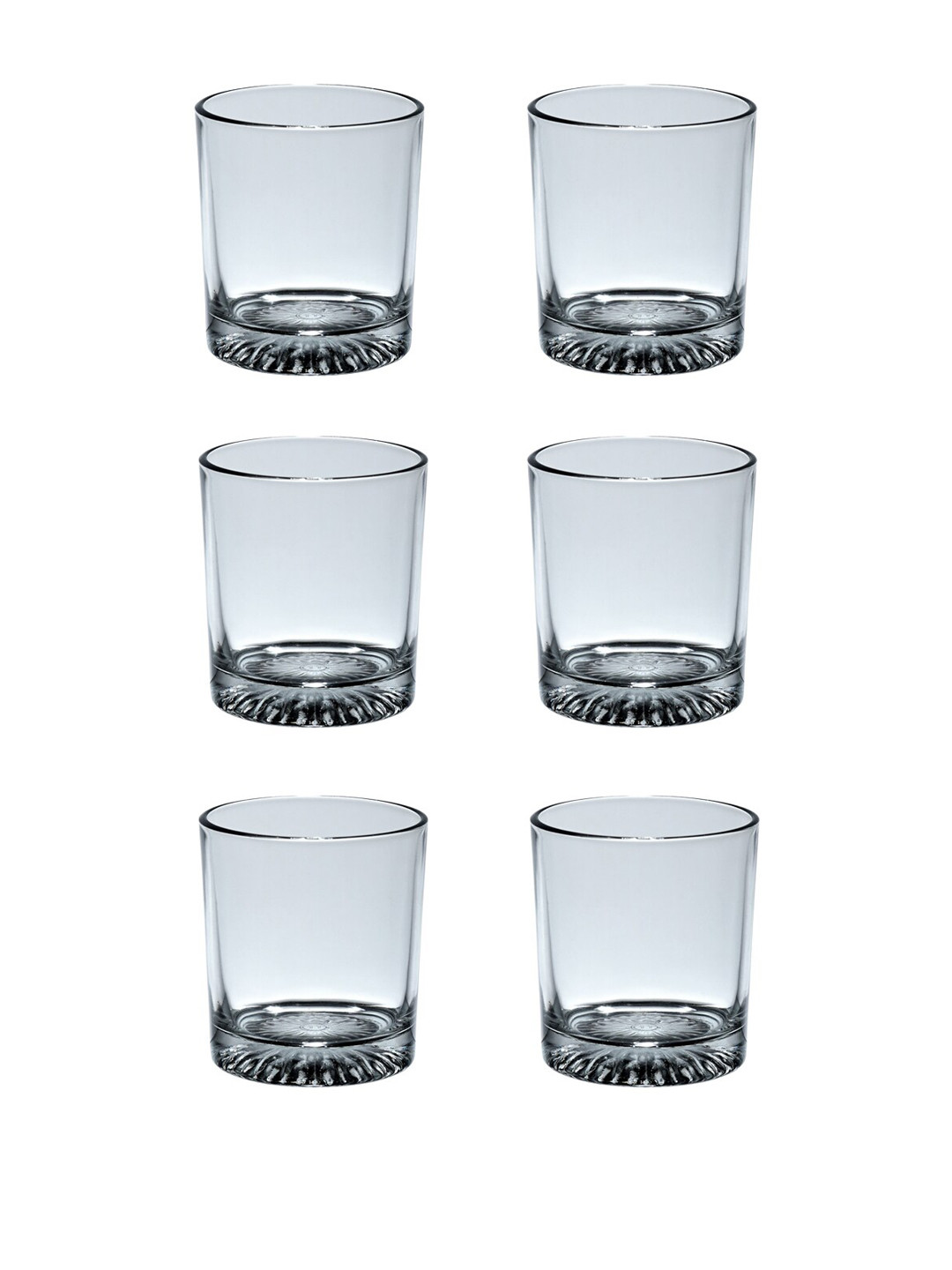 ceradeco Transparent 6 Pieces Round Shaped With Bottom Whisky Glasses 300 ml Each