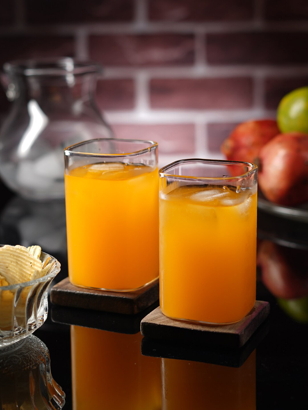 ceradeco Transparent 6 Pieces Square Shaped Juice Glass 260 ml