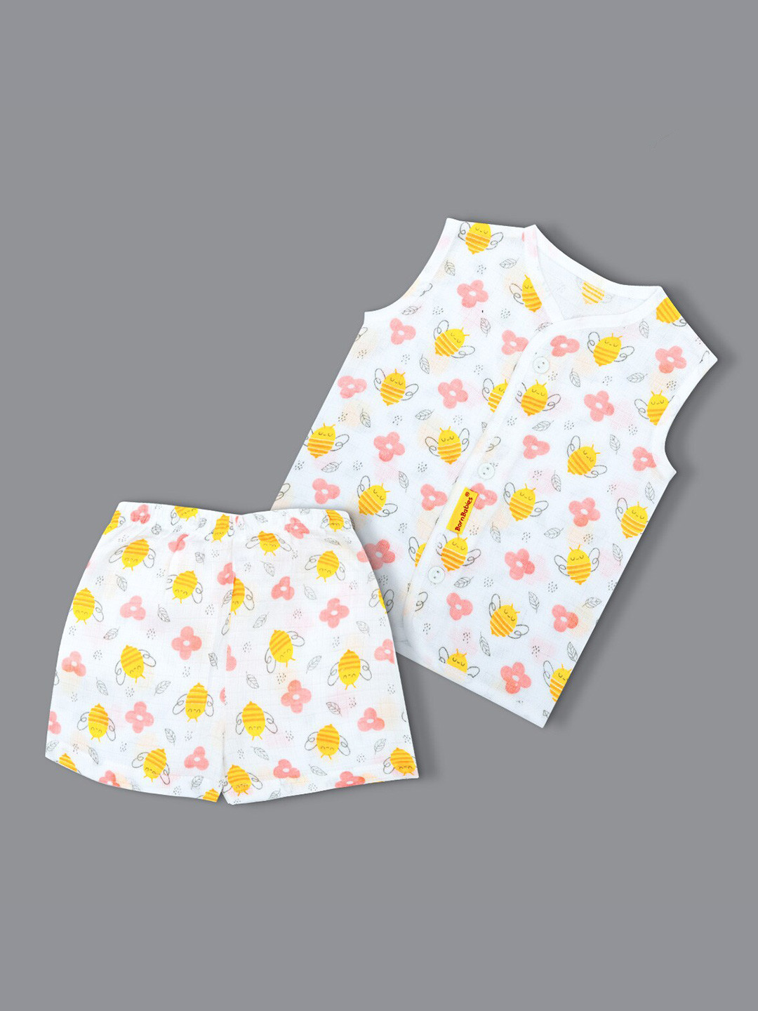 Born Babies Infant Boys Printed Sleeveless Top with Shorts