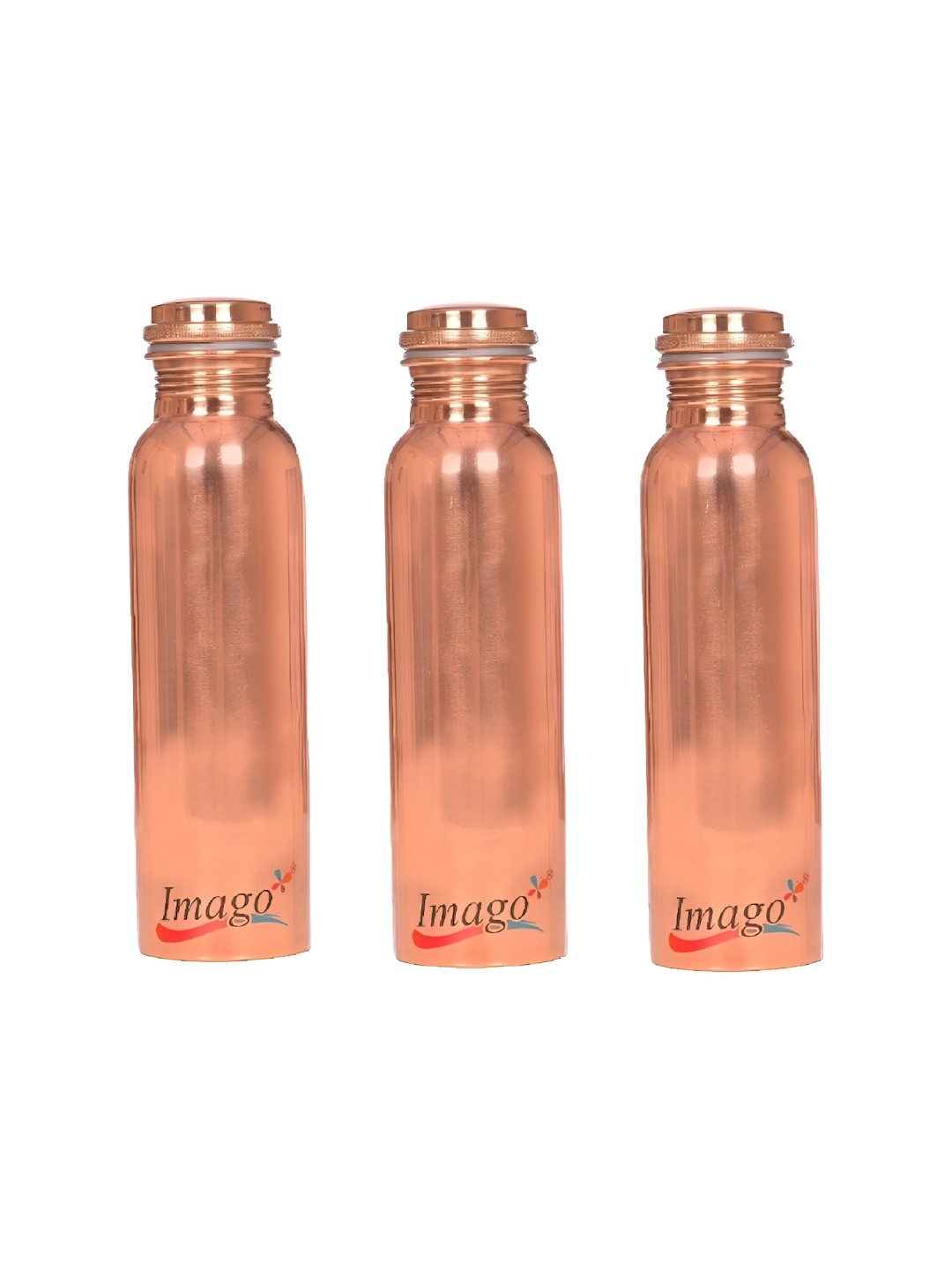 IMAGO Plain3 Solid Copper Spill Proof 3 Piece Water Bottle - 1L