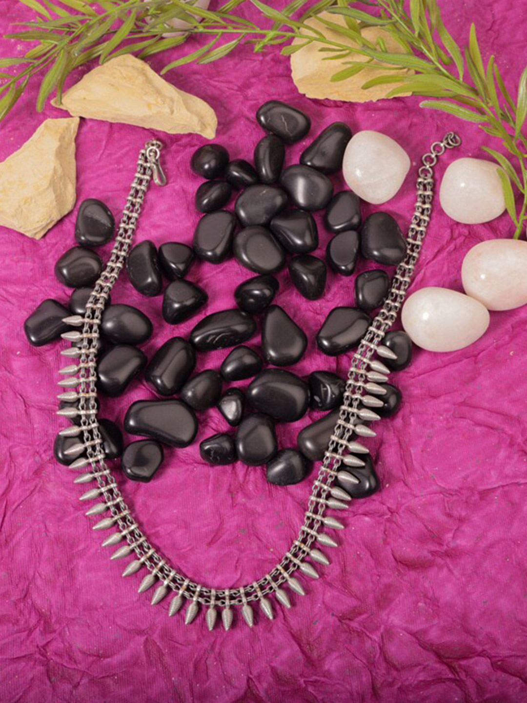 925 SILLER 925 Pure Silver Antique Long Traditional Necklace