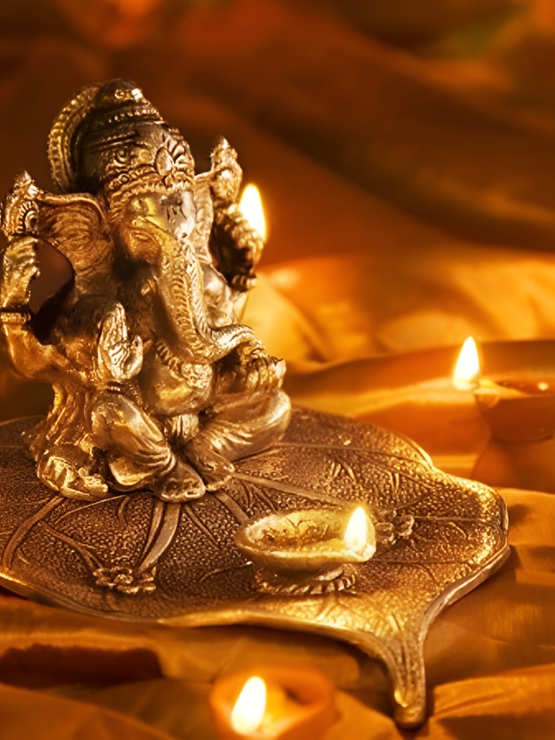 Wallpics Orange Printed Religious Self-Adhesive Wallpaper