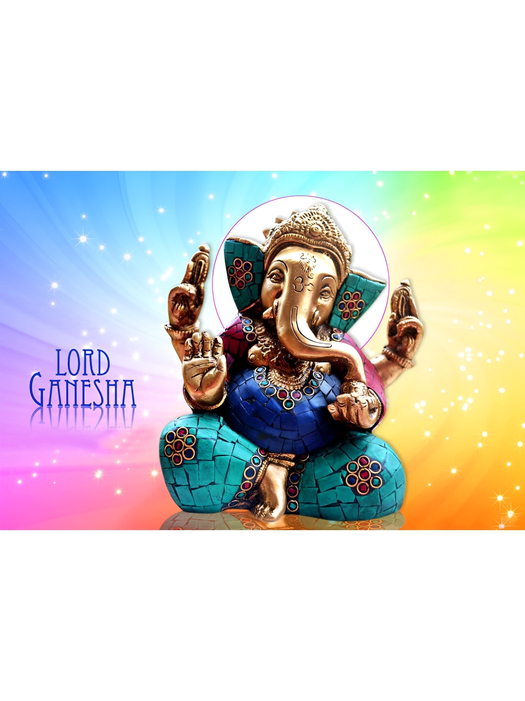 Wallpics Blue Religious Printed Self Adhesive Wallpaper