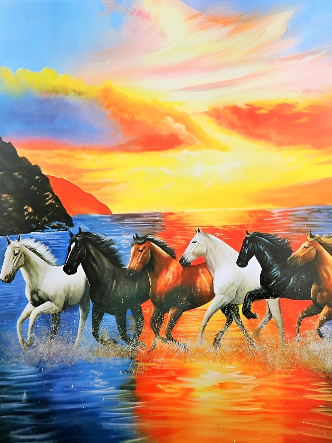 Wallpics Blue & Red Printed Self-Adhesive Wallpaper