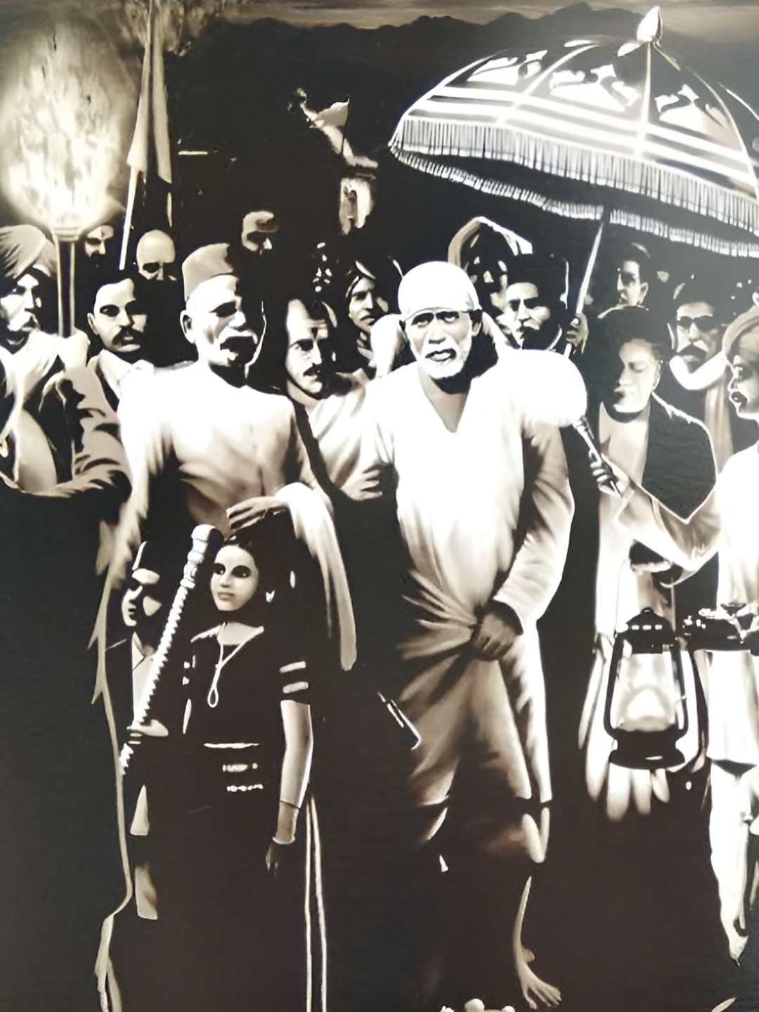 Wallpics Black & White Religious Printed Wallpaper