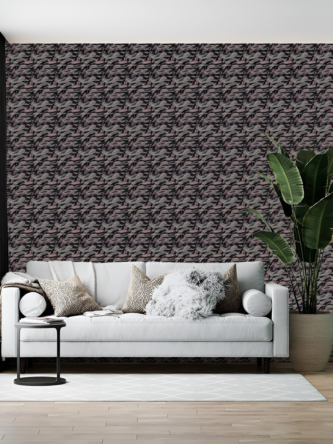 Wallpics Black & Grey Printed Wallpaper