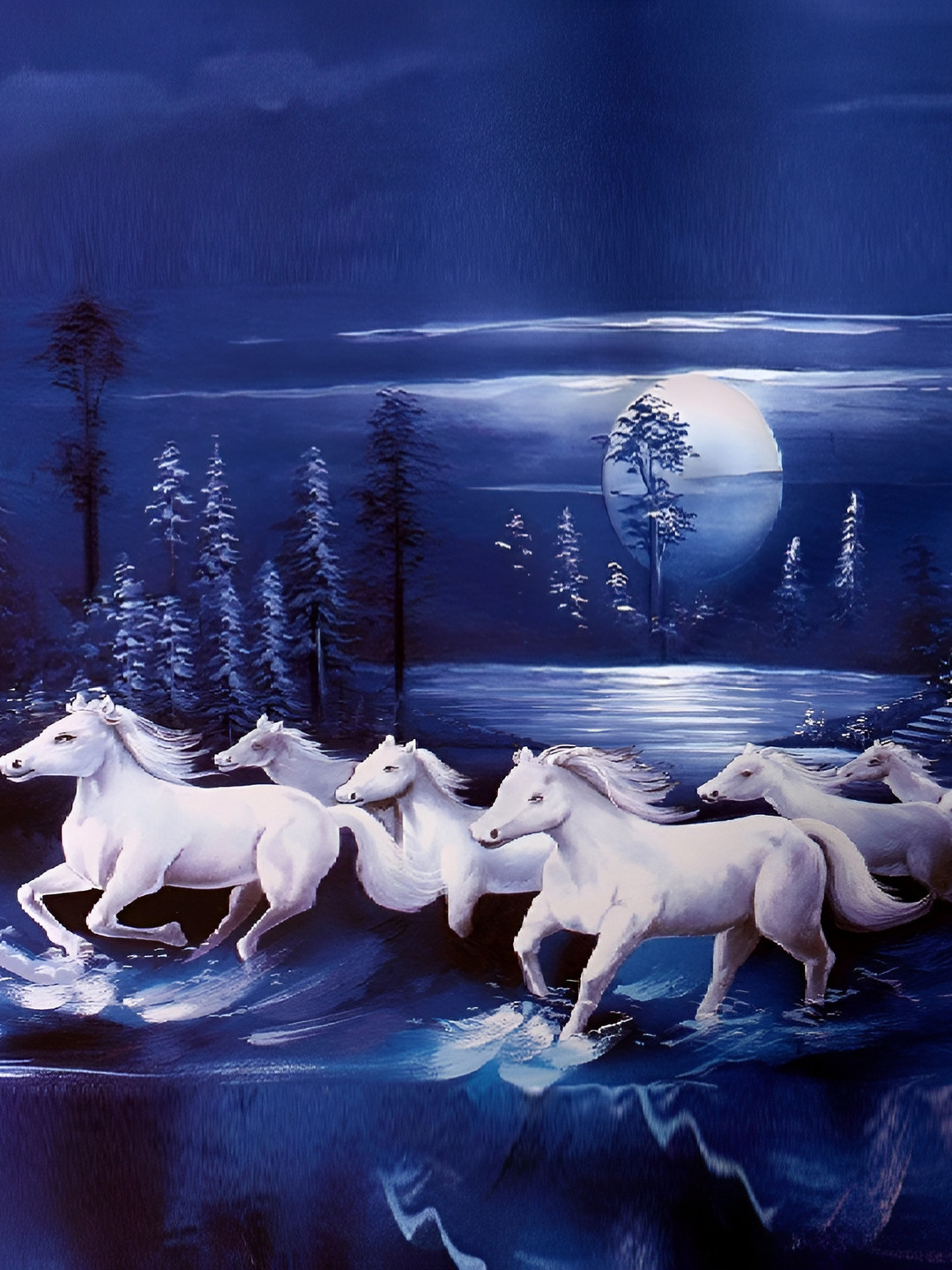 Wallpics Blue & White Animal Printed Wallpaper