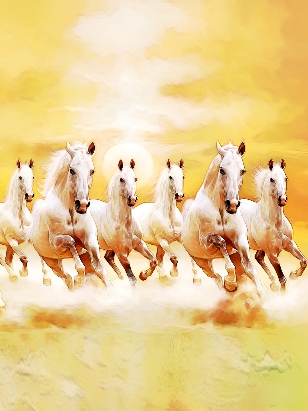 Wallpics Yellow & Beige Animals Printed Self Adhesive Wall Sticker