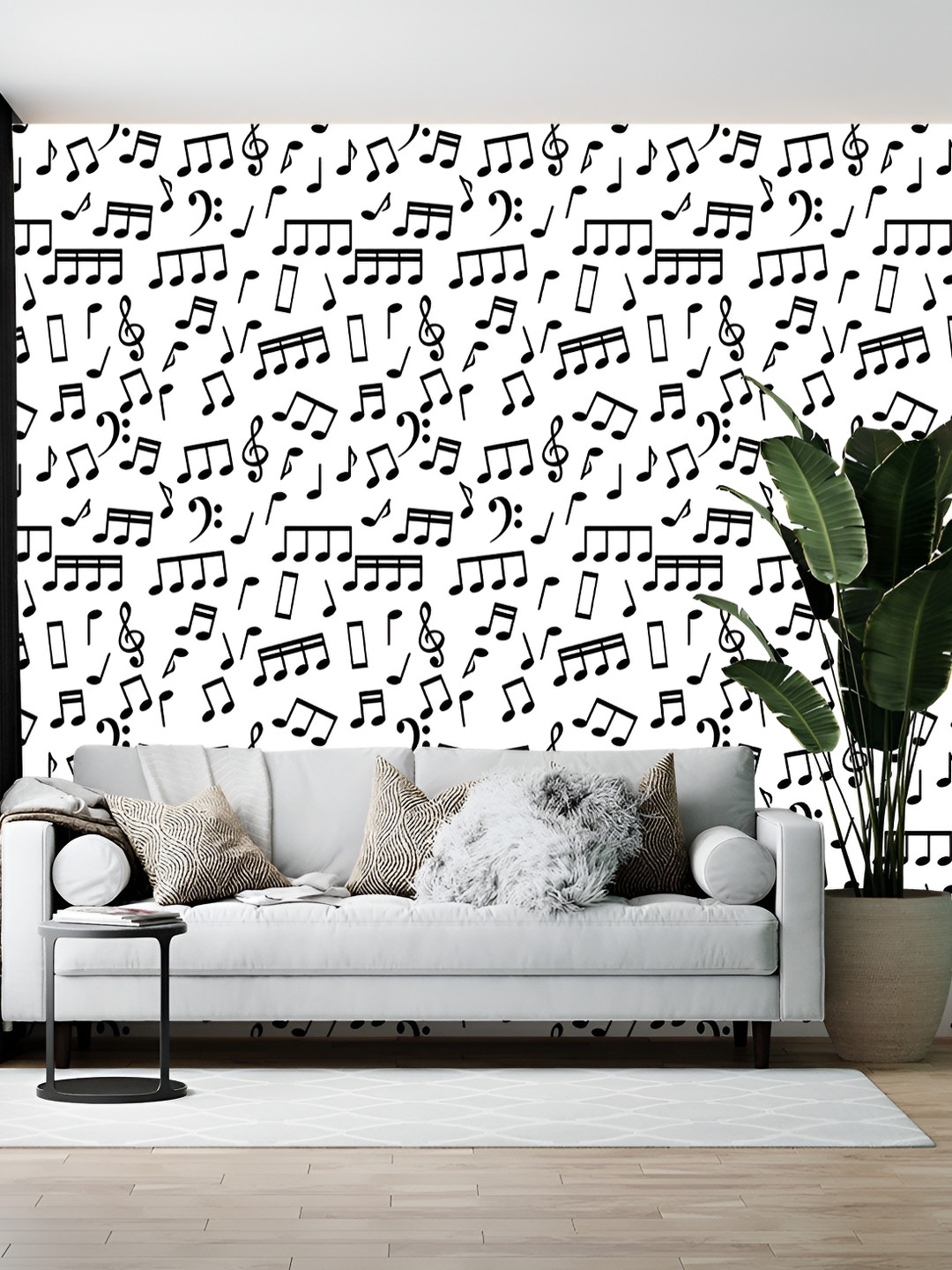 Wallpics White & Black Classics Printed Self-Adhesive Wallpaper