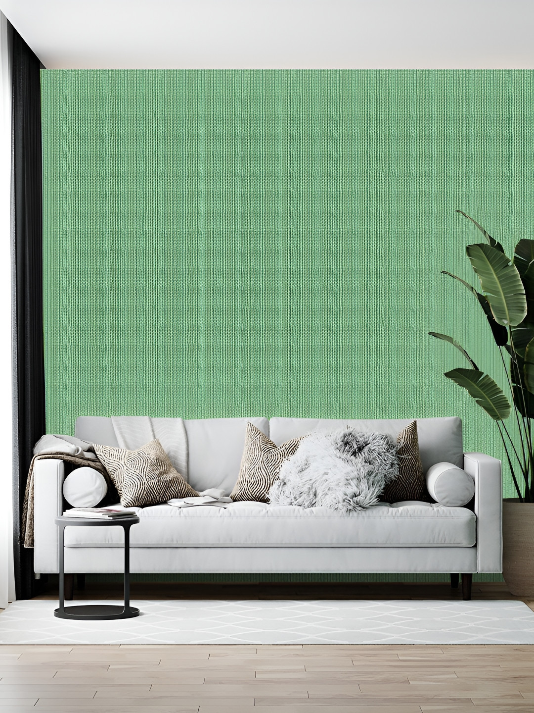 Wallpics Green Abstract Printed Wallpaper
