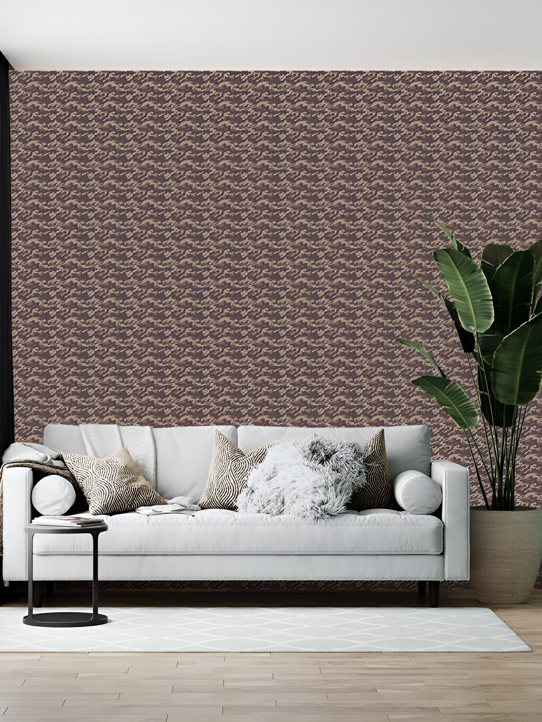 Wallpics Brown Printed Self-Adhesive Wallpaper