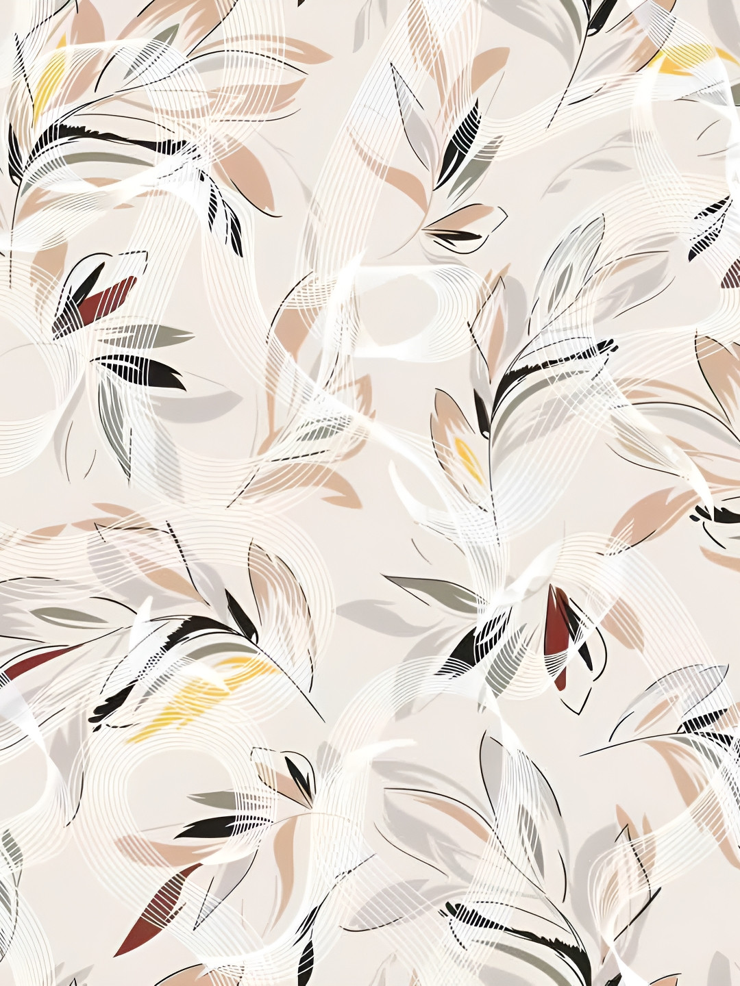 Wallpics Black & Grey Floral Printed Self-Adhesive Wallpaper