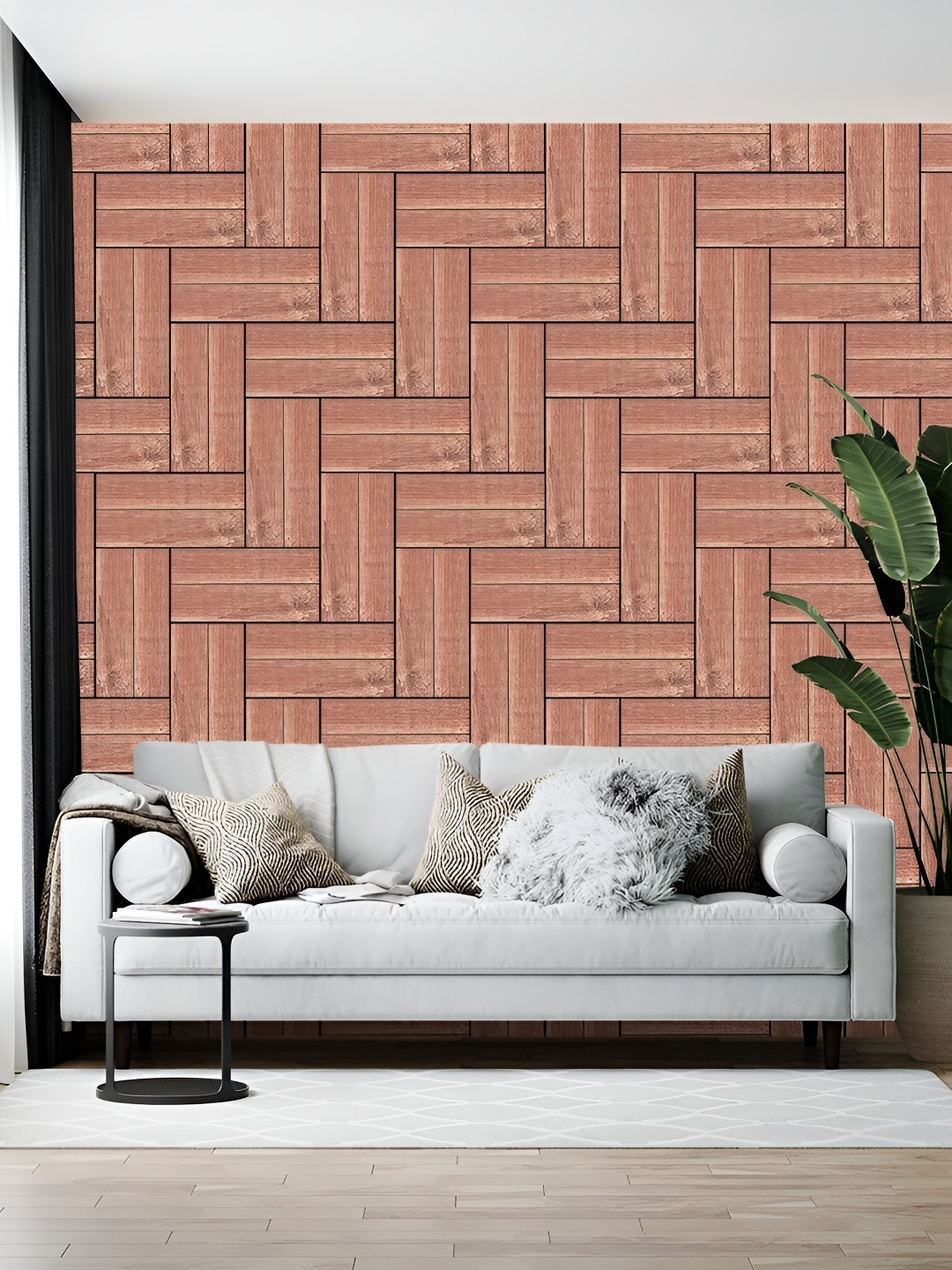 Wallpics Brown Printed Self Adhesive Wall Stickers
