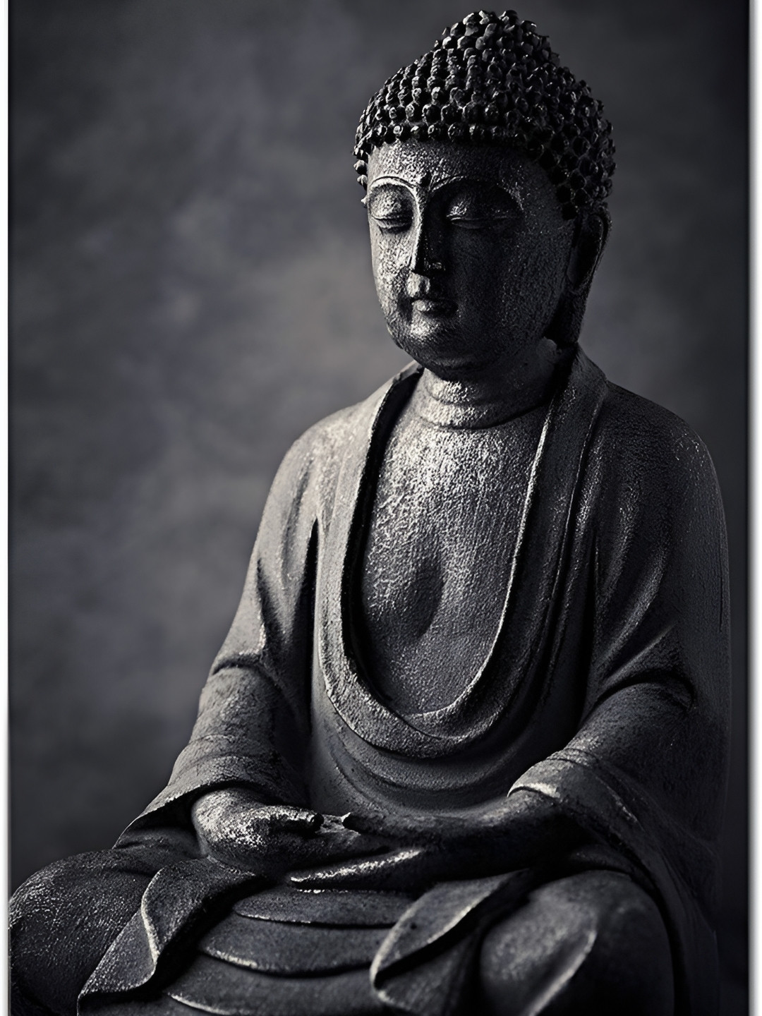 Wallpics Black Buddha Printed Self-Adhesive Wallpaper