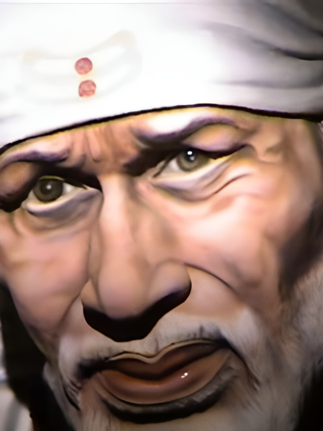 Wallpics White & Beige Sai Baba Religious Printed Self-Adhesive Wallpaper