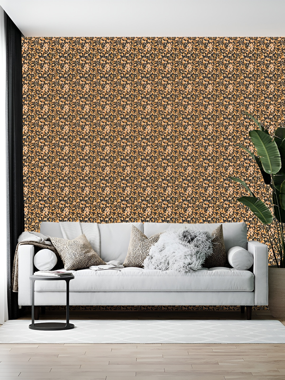 Wallpics Beige & Peach Colored Abstract Printed Self-Adhesive Wallpaper