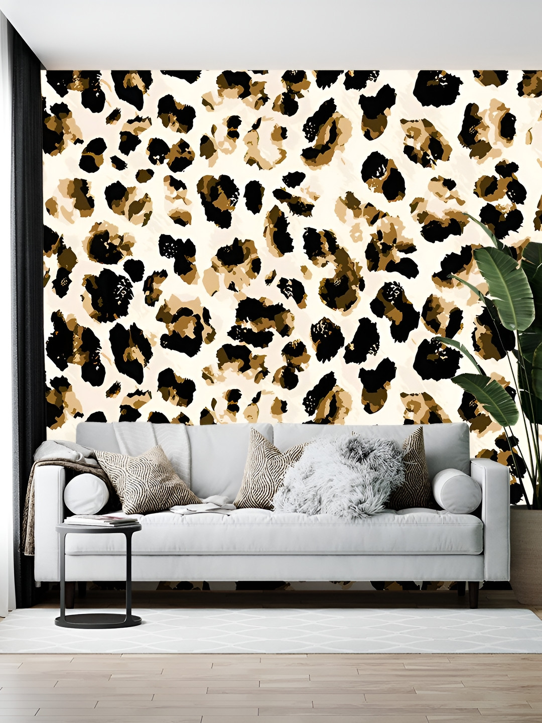 Wallpics White & Black Printed Mural Wallpaper