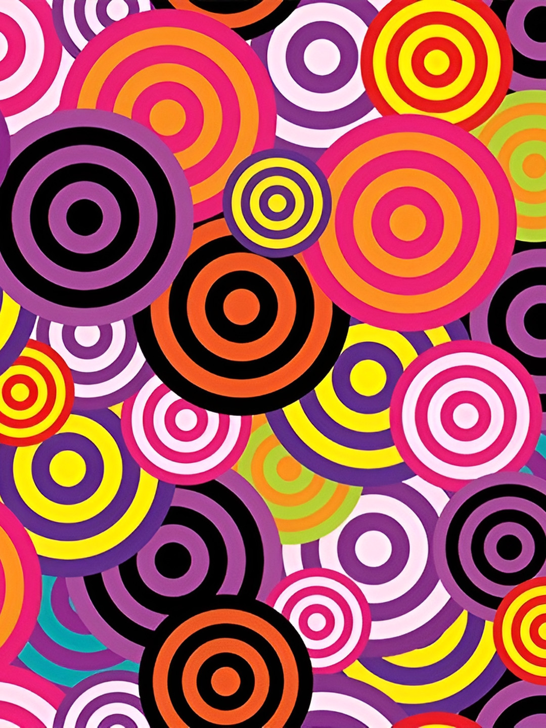 Wallpics Purple & Orange Printed Self Adhesive Wall Stickers